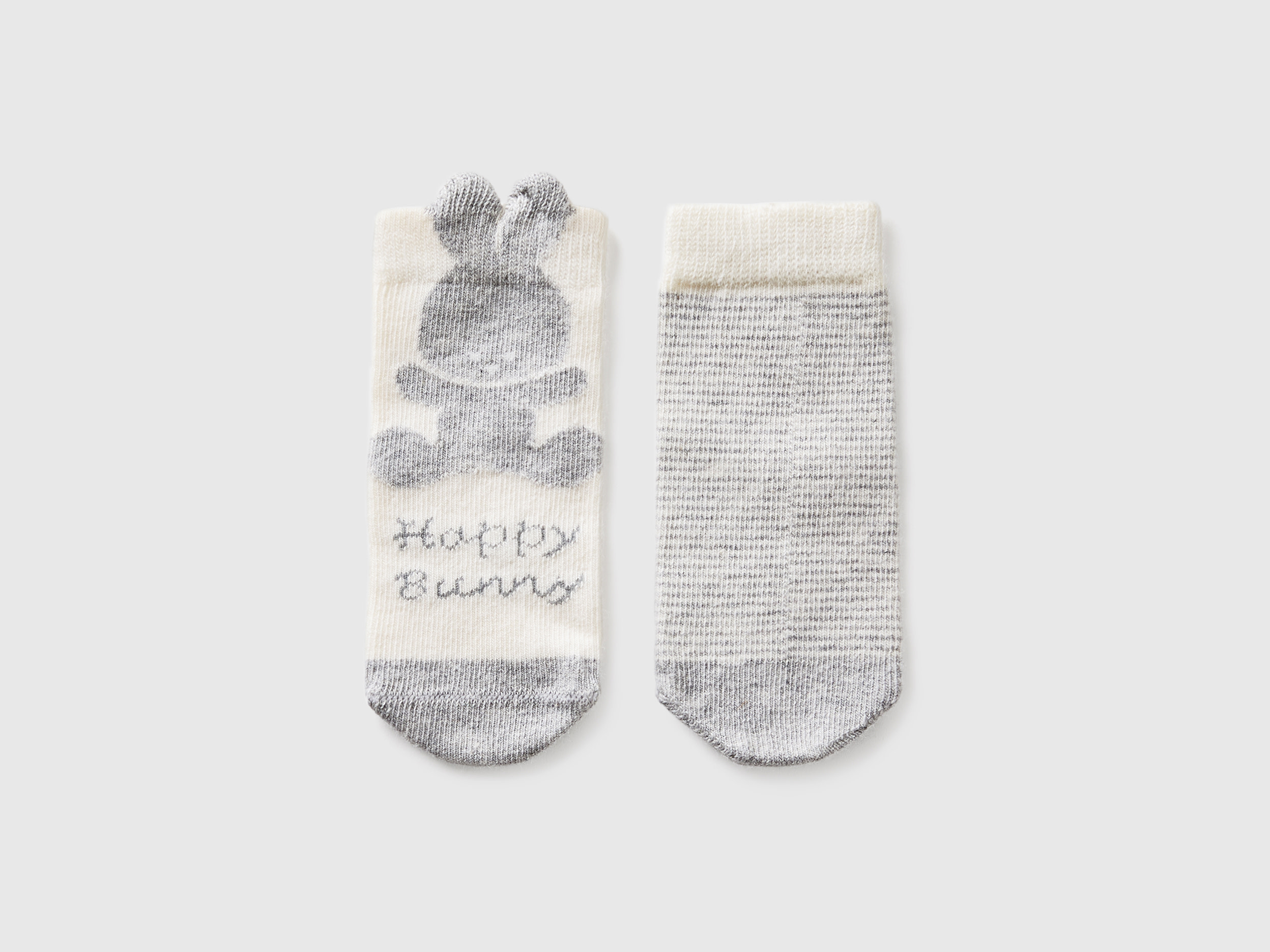 Benetton, Sock Set With Stripes And Bunny, size 6-12, White, Kids