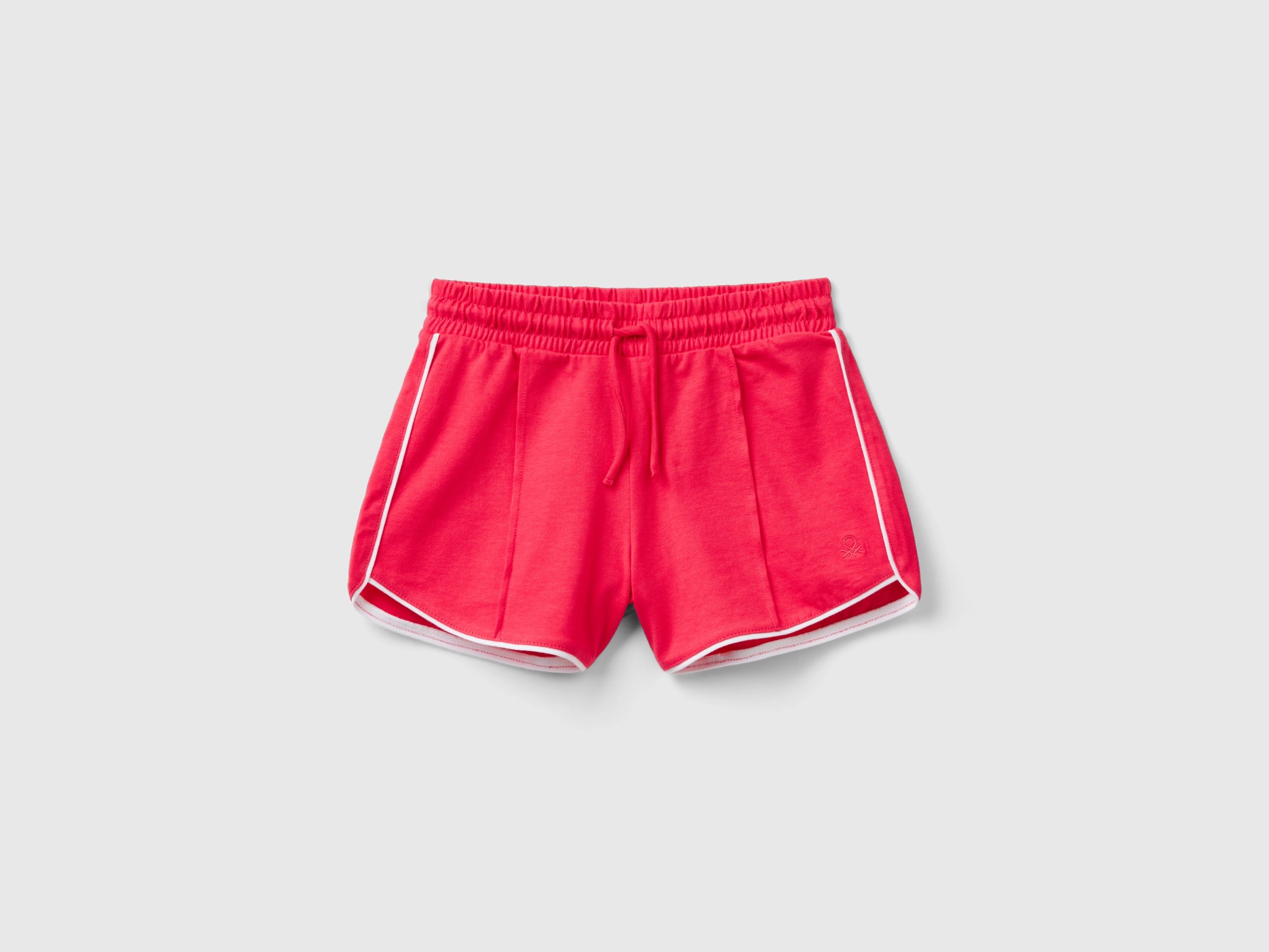 Benetton, Shorts Con Coulisse 100% Cotone, Fucsia, Bambini