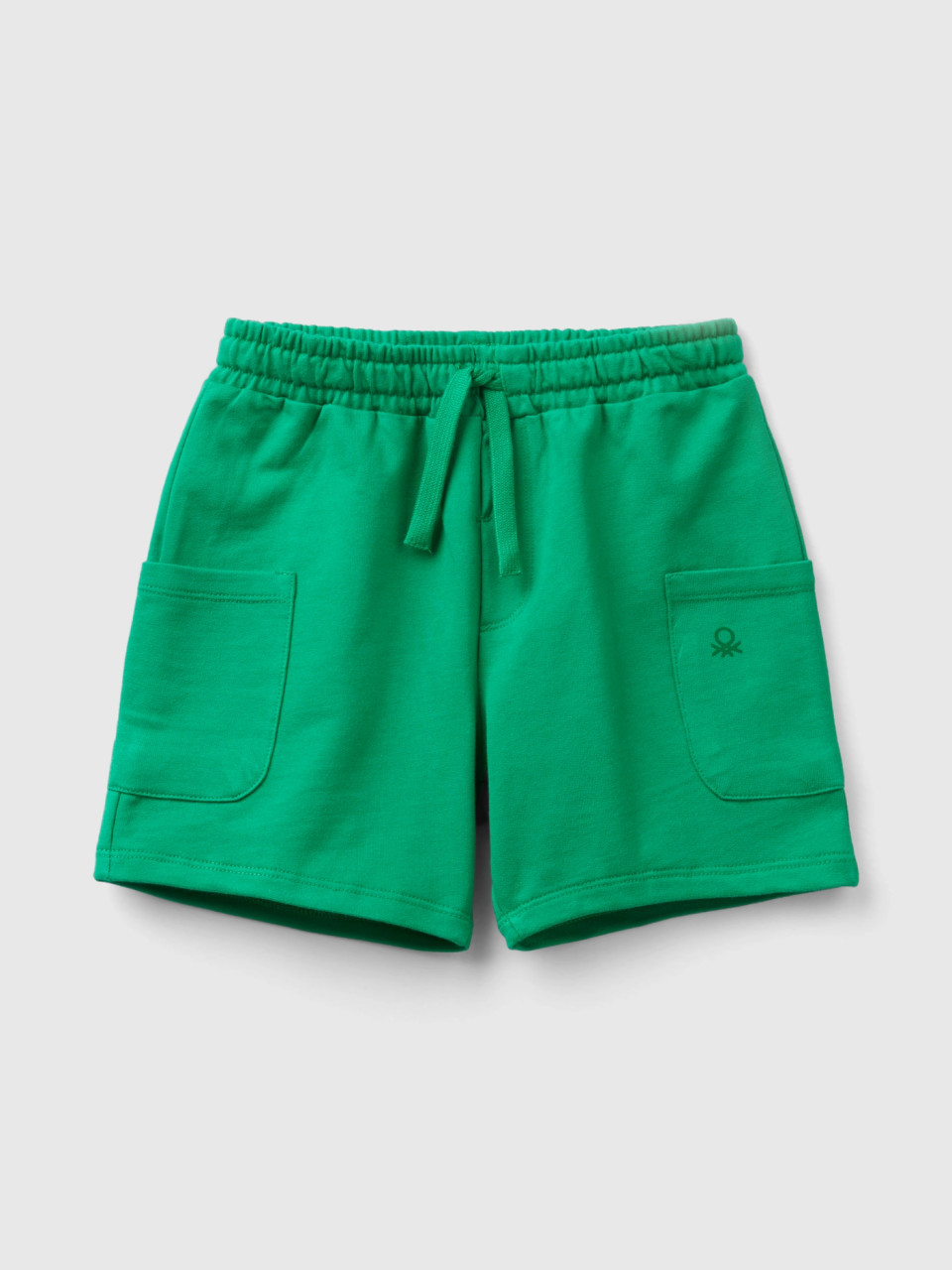 Benetton, Cargo Shorts In Organic Cotton, Green, Kids