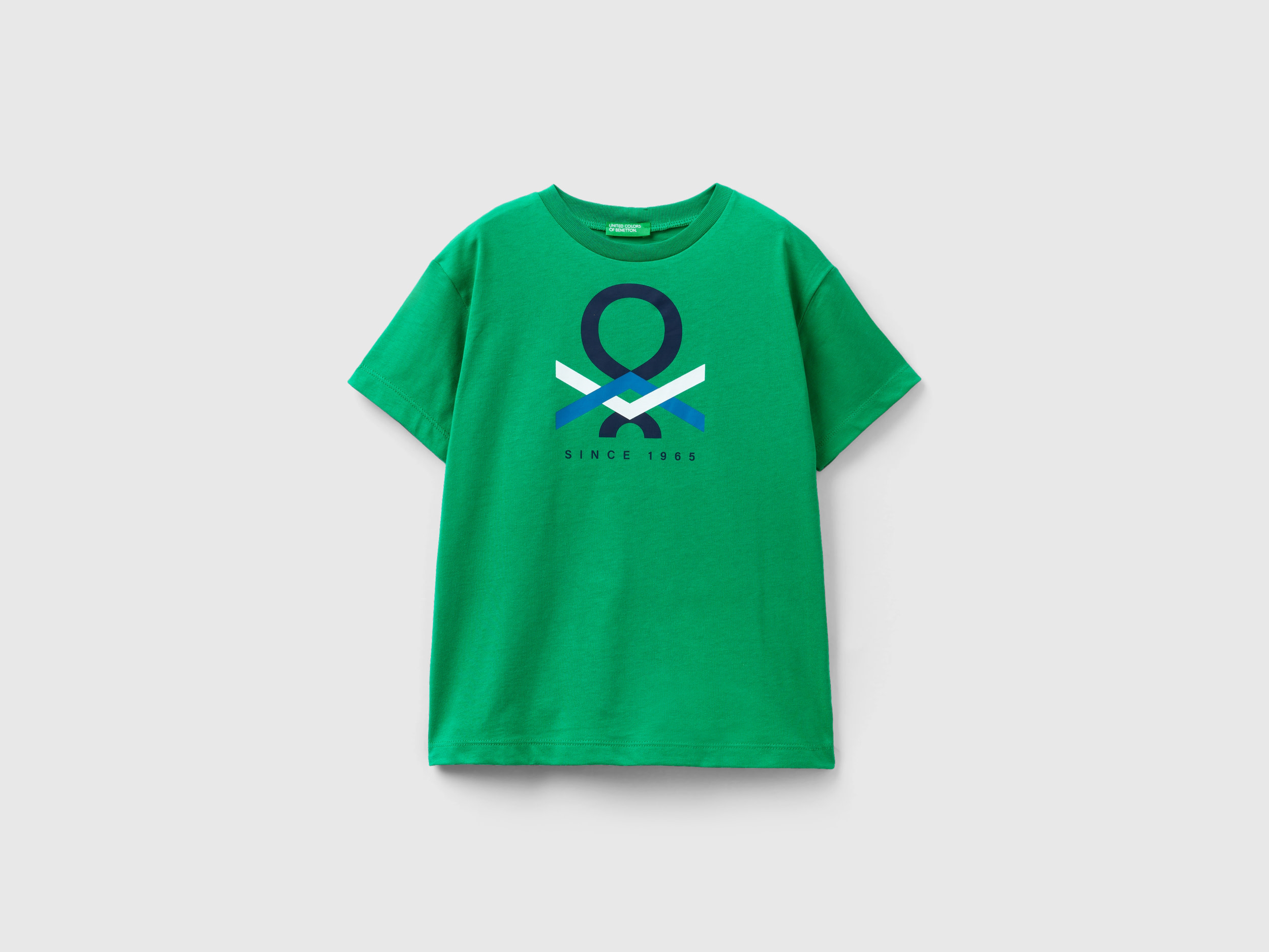 Benetton, 100% Organic Cotton T-shirt, size 3XL, Green, Kids