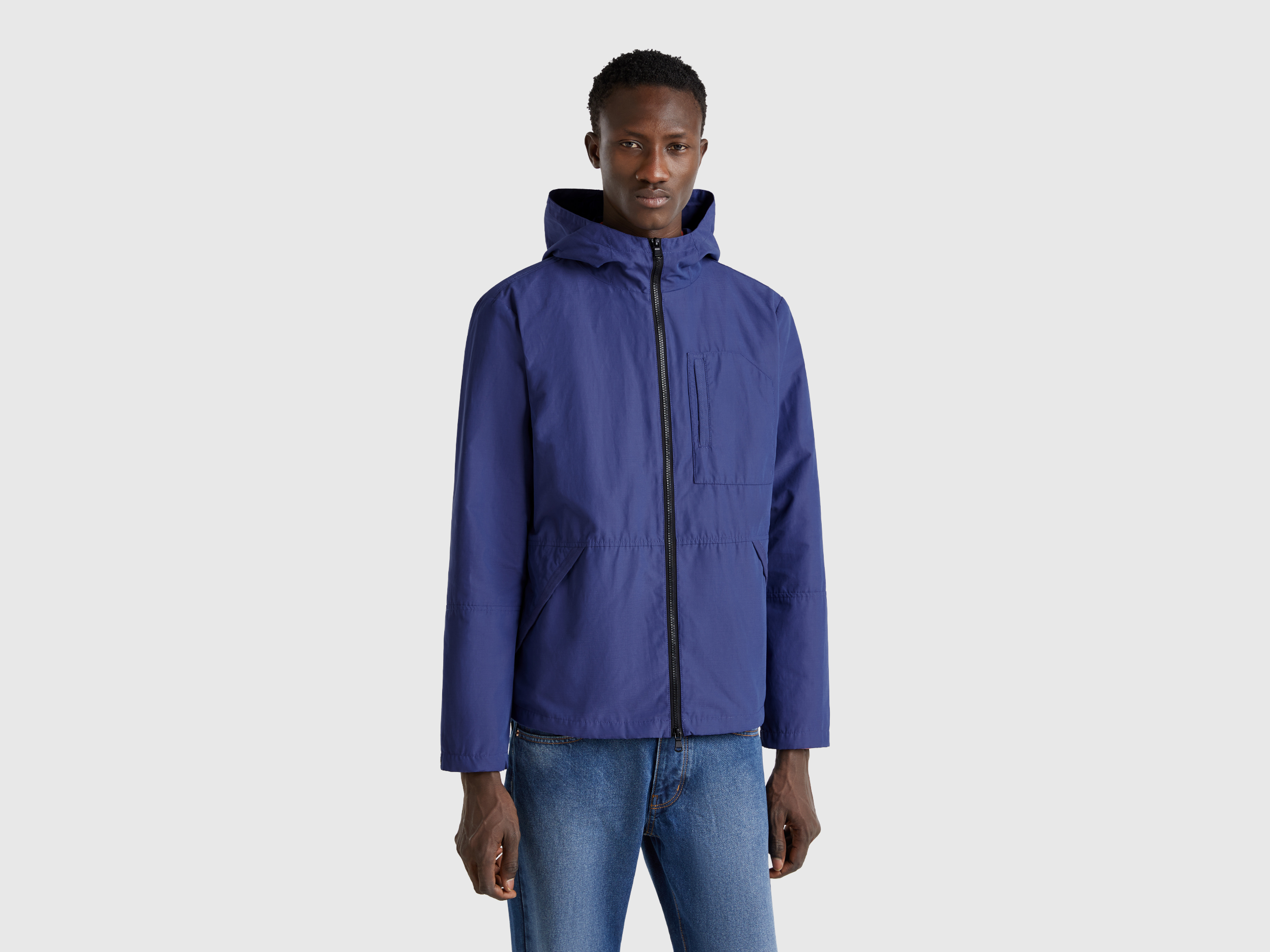 Benetton, Veste En Nylon Léger, taille XXL, Bleu - United Colors of Benetton - Modalova