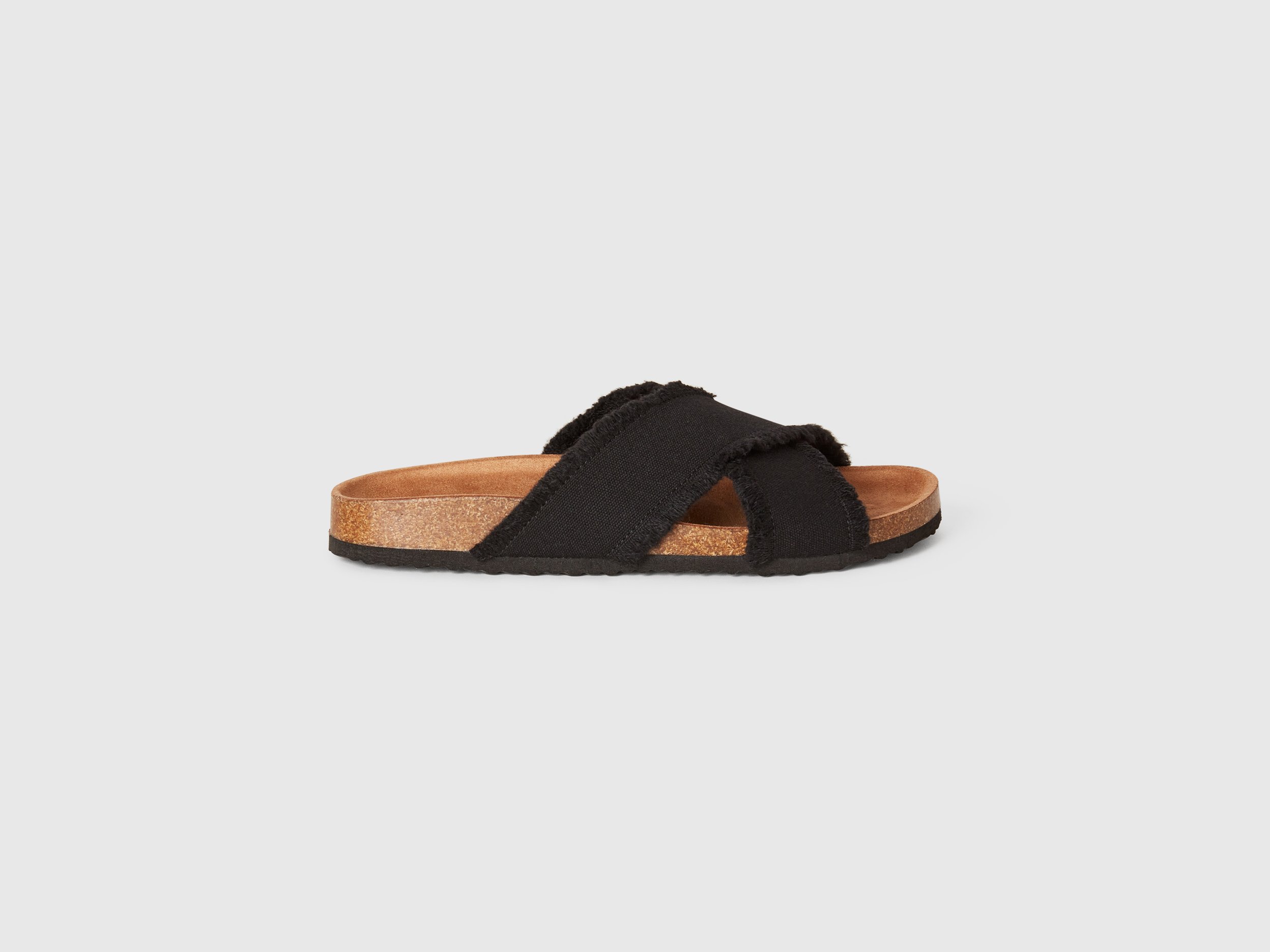 Benetton, Slippers With Double Band, size 4,5, Black, Women