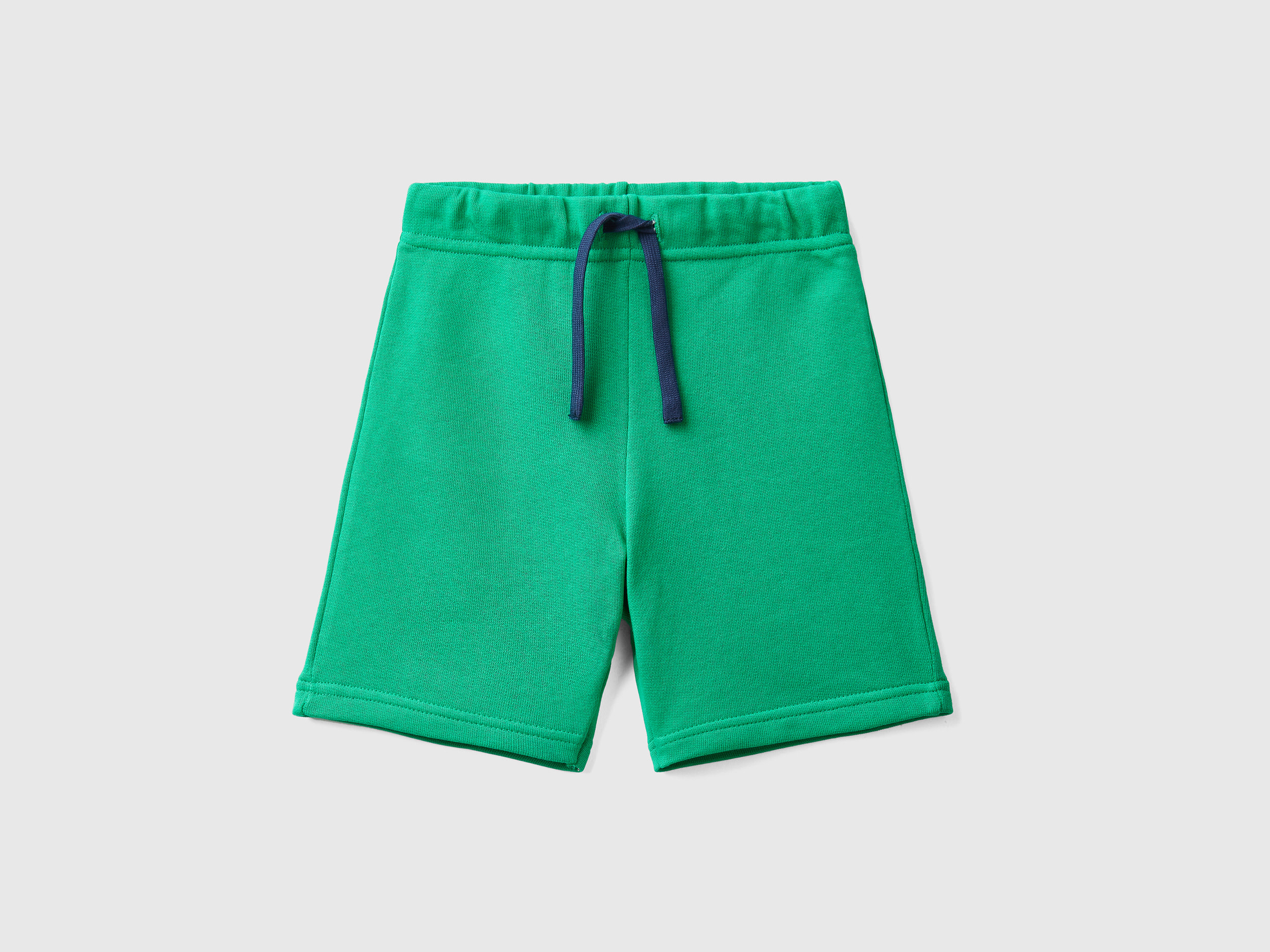Image of Benetton, Bermudas In 100% Organic Cotton Sweat, size 110, Green, Kids