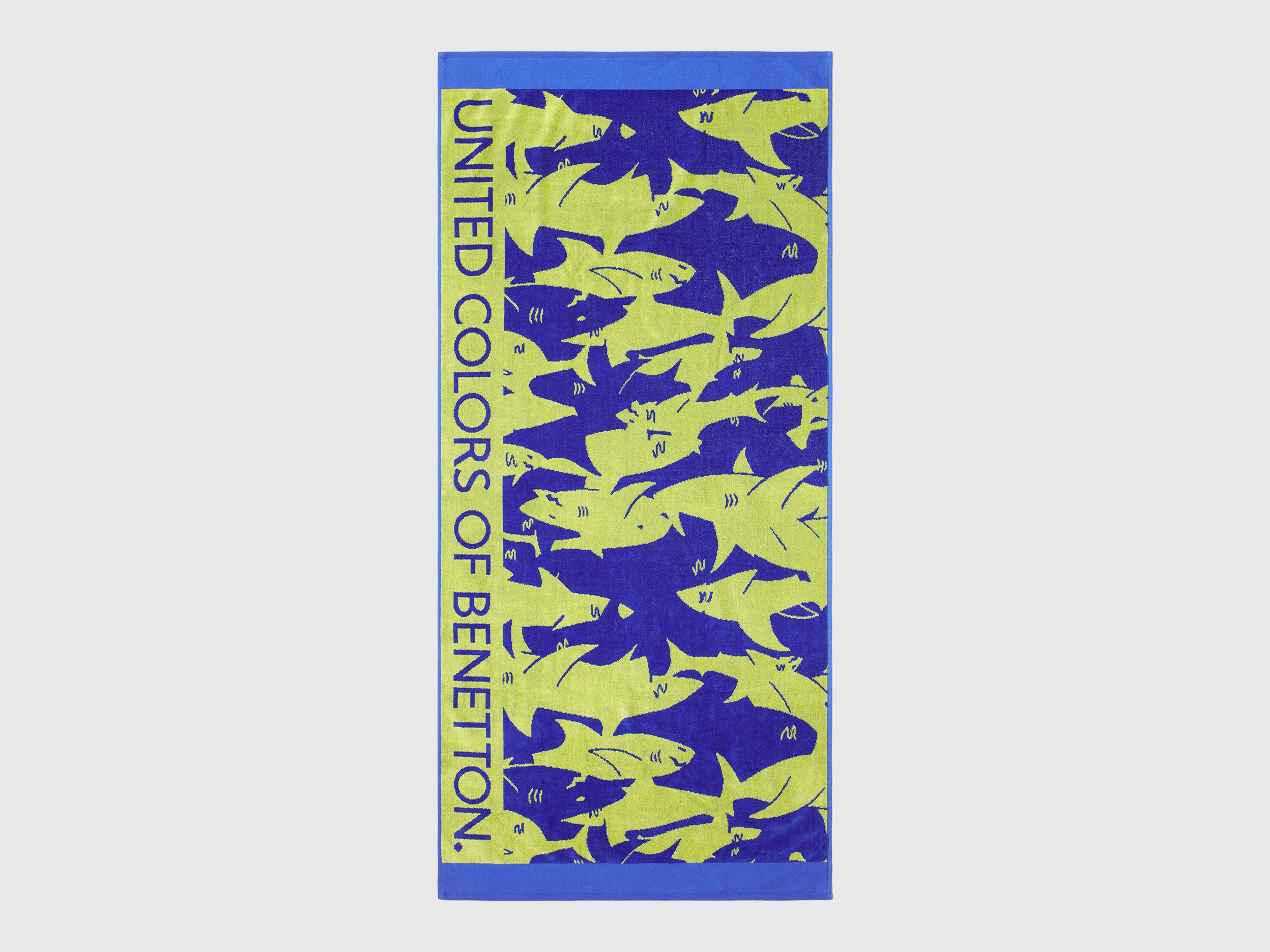 Benetton, Beach Towel With Jacquard Sharks, size OS, Lime, Kids