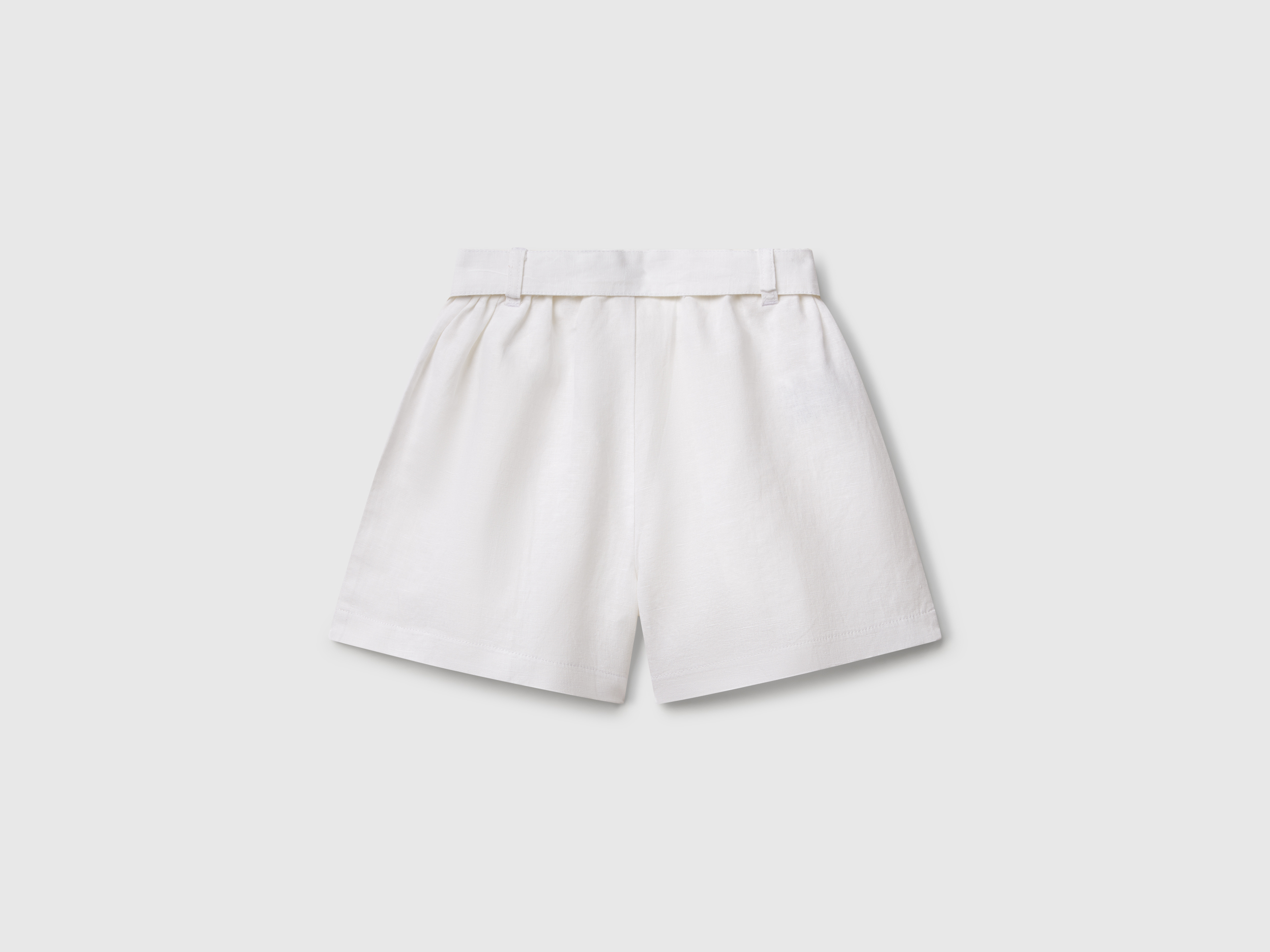 Benetton, Βερμούδα Με Φαρδιά Ζώνη, size 2-3, Λευκο, Παιδικά φωτογραφία