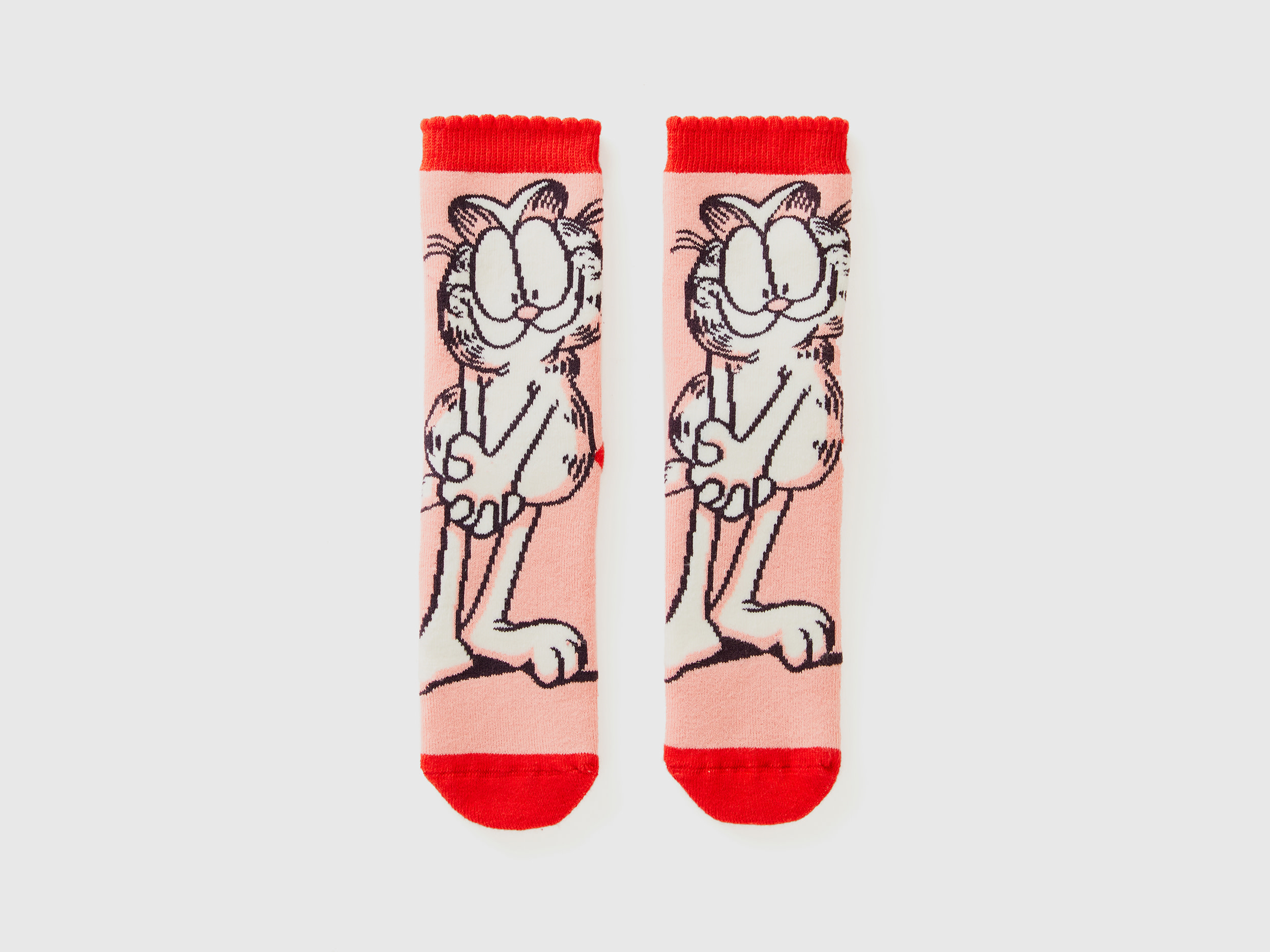 Benetton, Calzini Antiscivolo Garfield ©2024 By Paws, Inc., Rosa, Bambini
