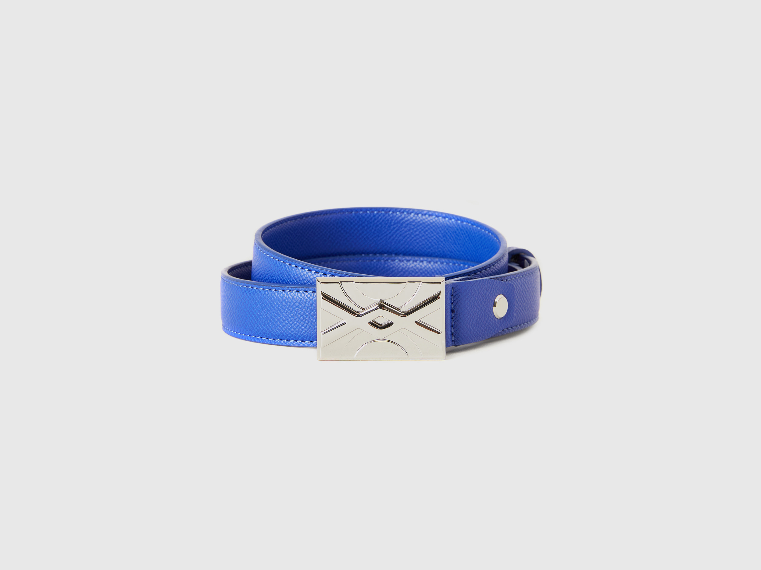 Benetton, Cintura Sottile Blu, Bluette, Donna