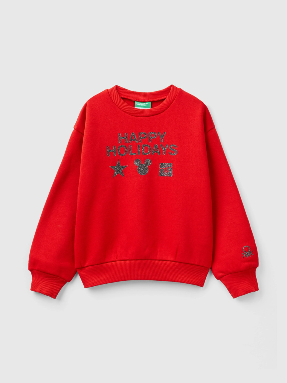Benetton, ©disney Christmas Sweatshirt, Red, Kids