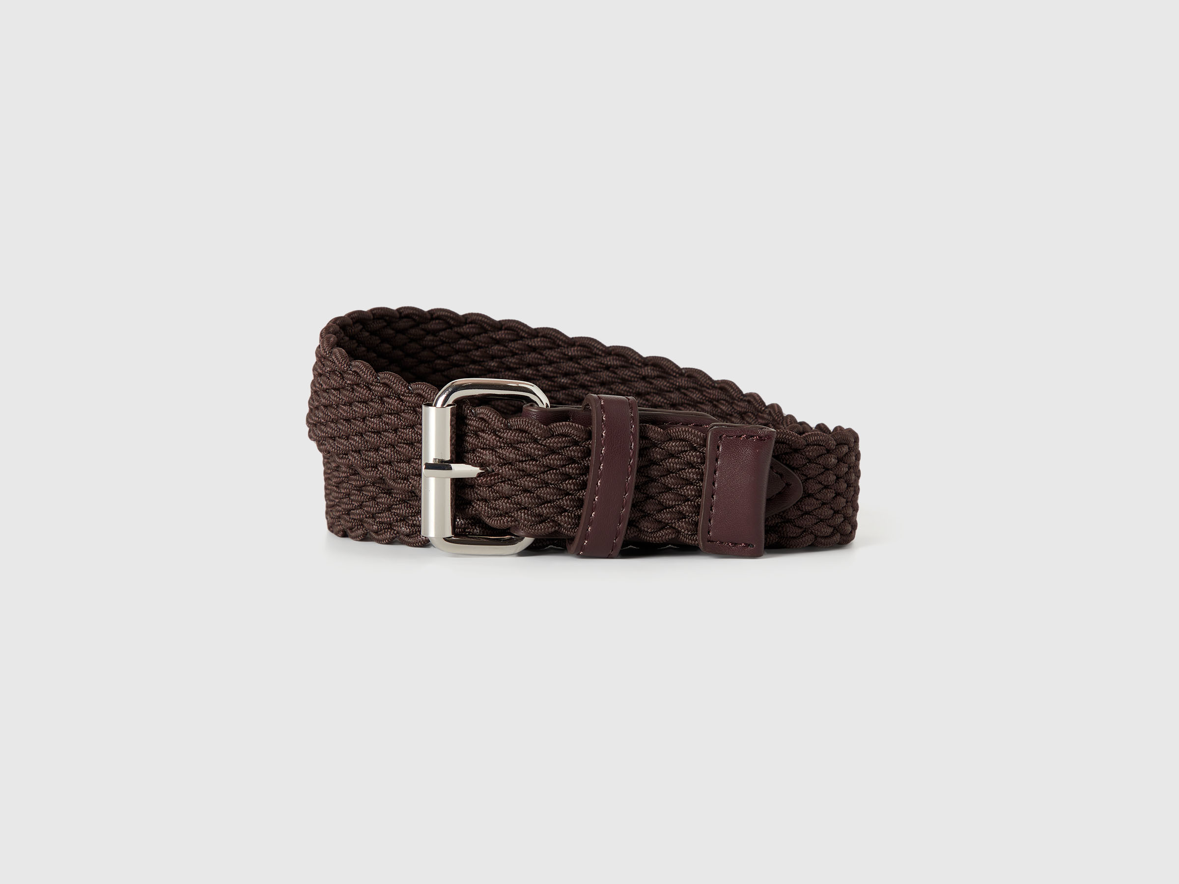 Benetton, Stretch Ribbon Belt, Brown, Men