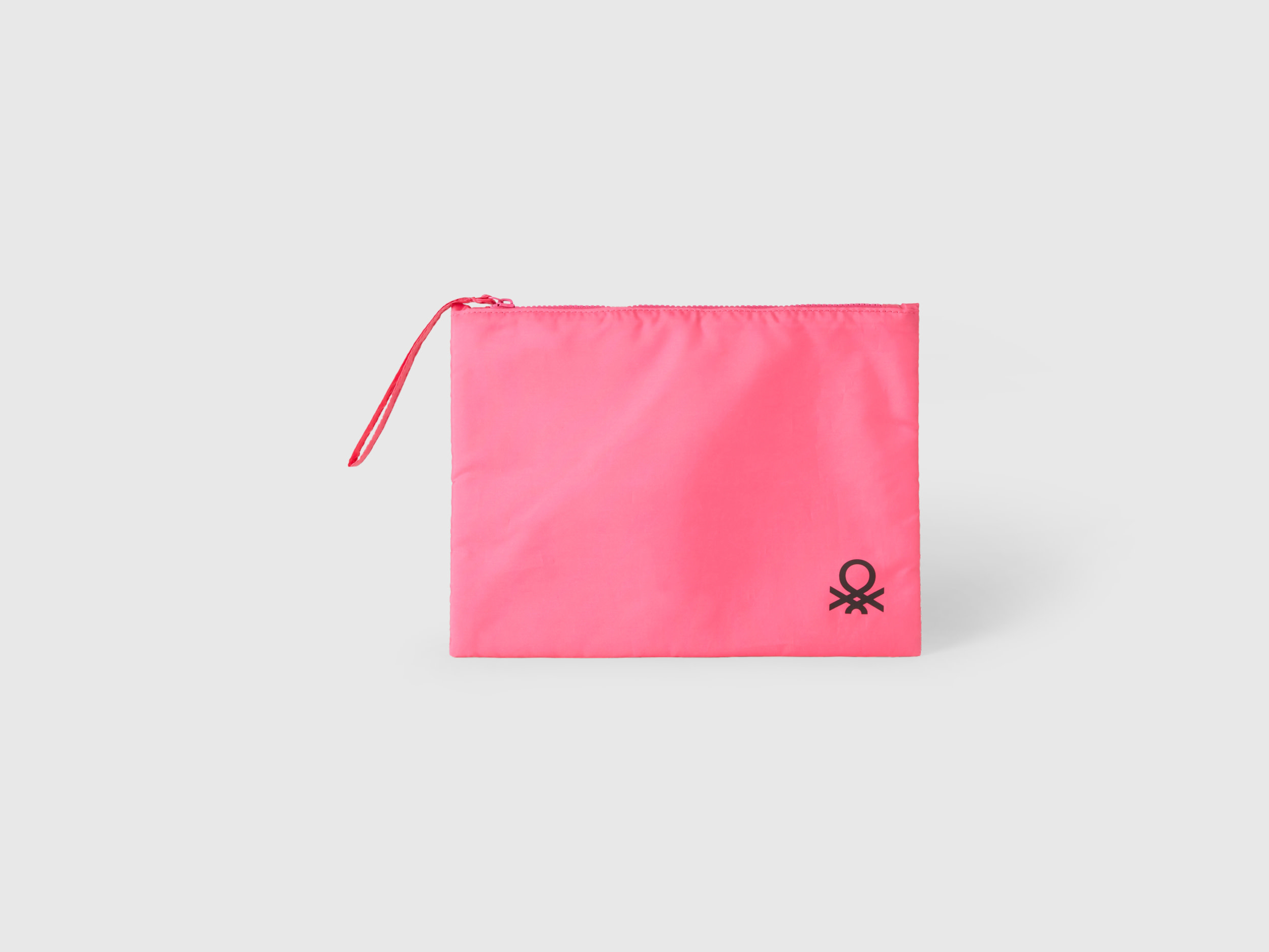 Benetton, Large Pouch With Logo, size OS, Pink, Women