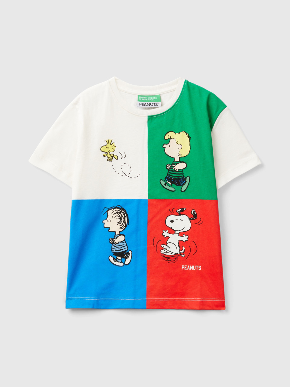 Benetton, T-shirt ©peanuts En Pur Coton, Crème, Enfants