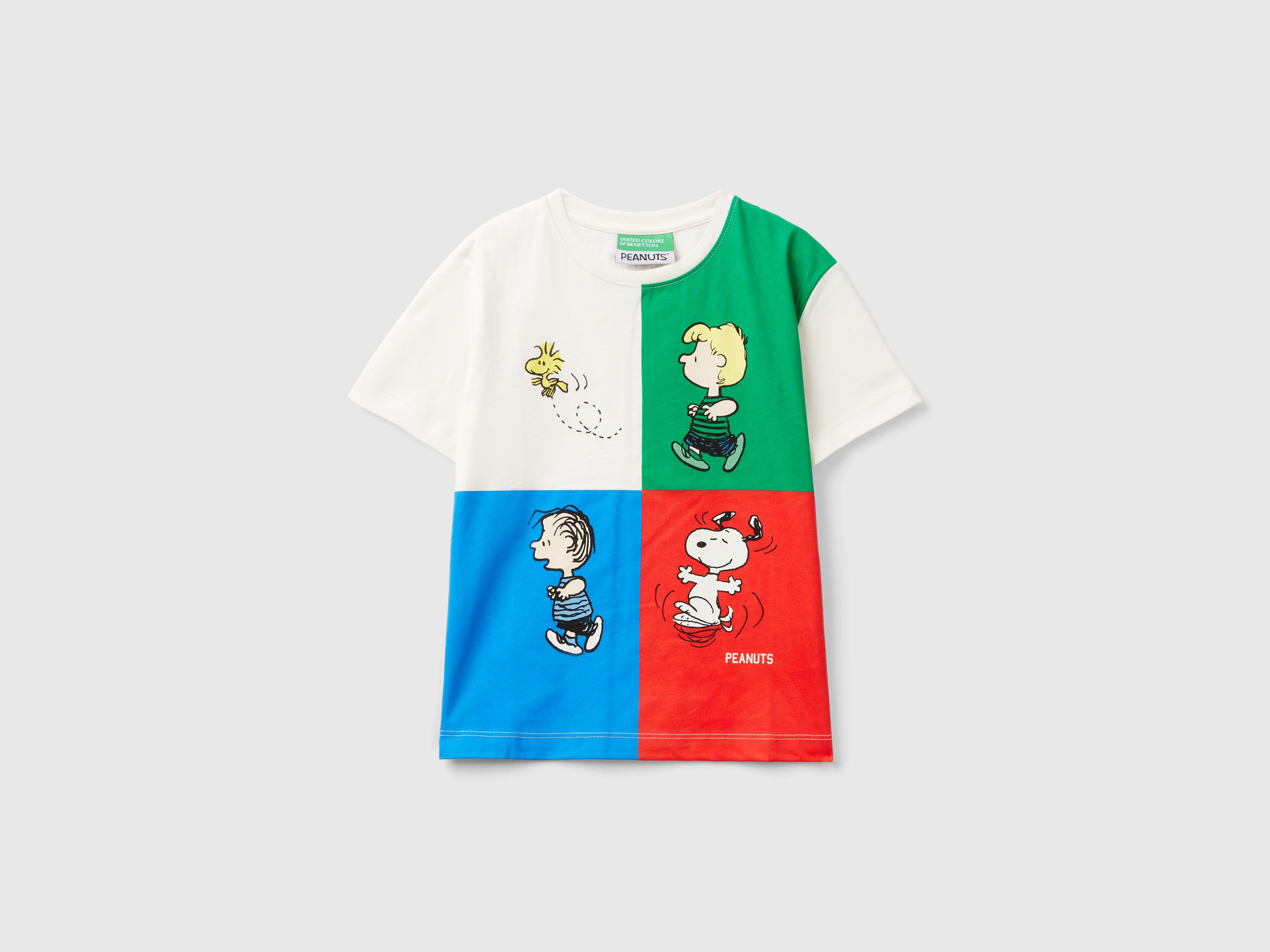 Benetton, T-shirt ©peanuts In Puro Cotone, Bianco Panna, Bambini