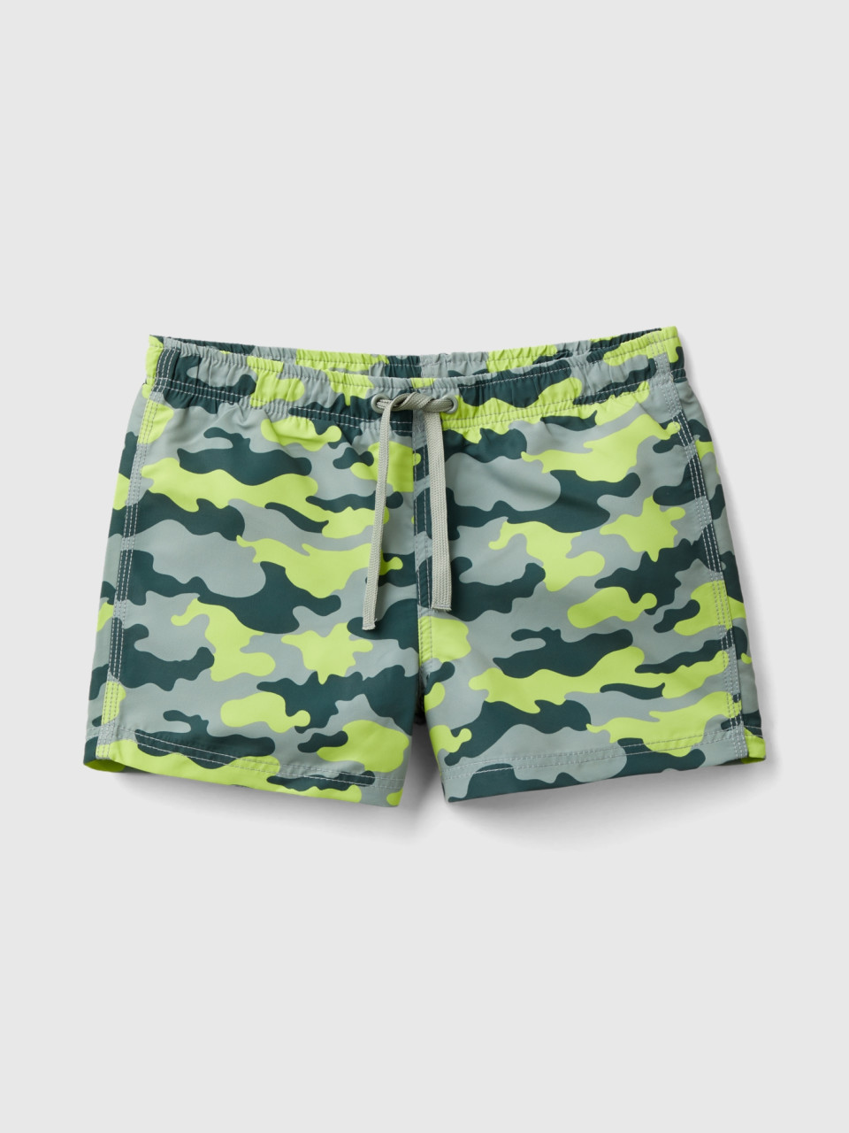 Benetton, Swim Trunks With Camouflage Print, Multi-color, Kids