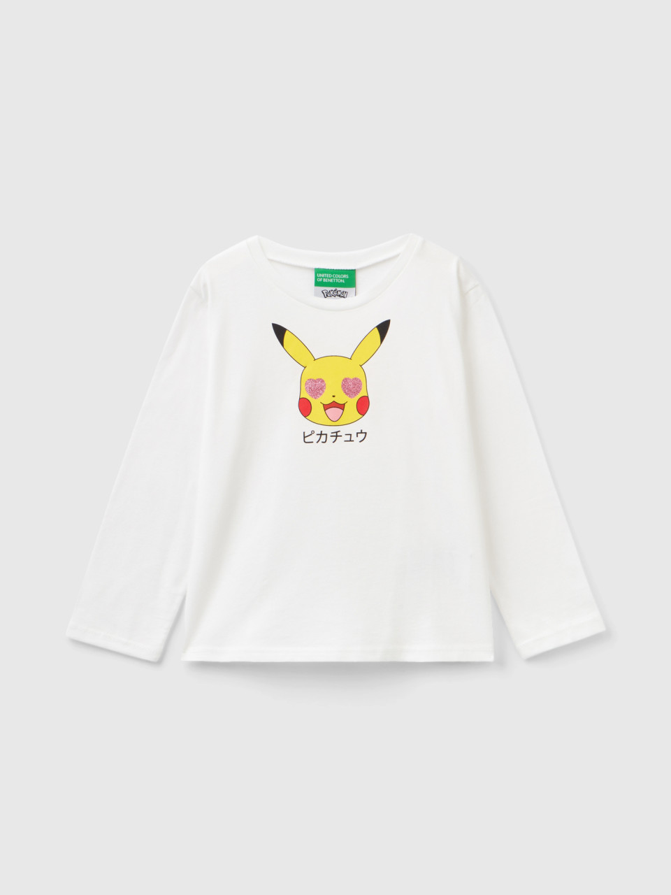 Benetton, Pokémon T-shirt Aus Warmer Baumwolle, Weiss, female