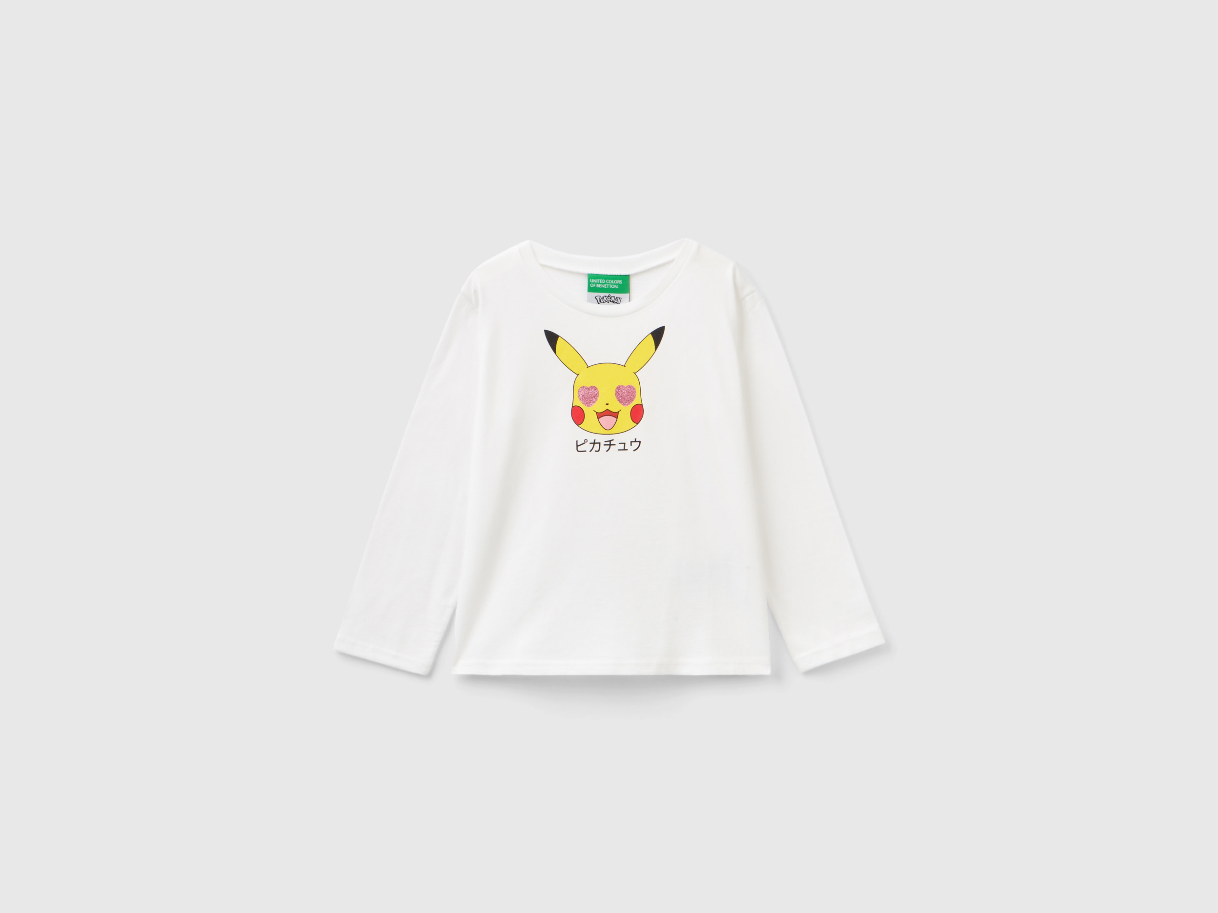 Benetton, Pokemon T-shirt In Warm Cotton, size 12-18, White, Kids