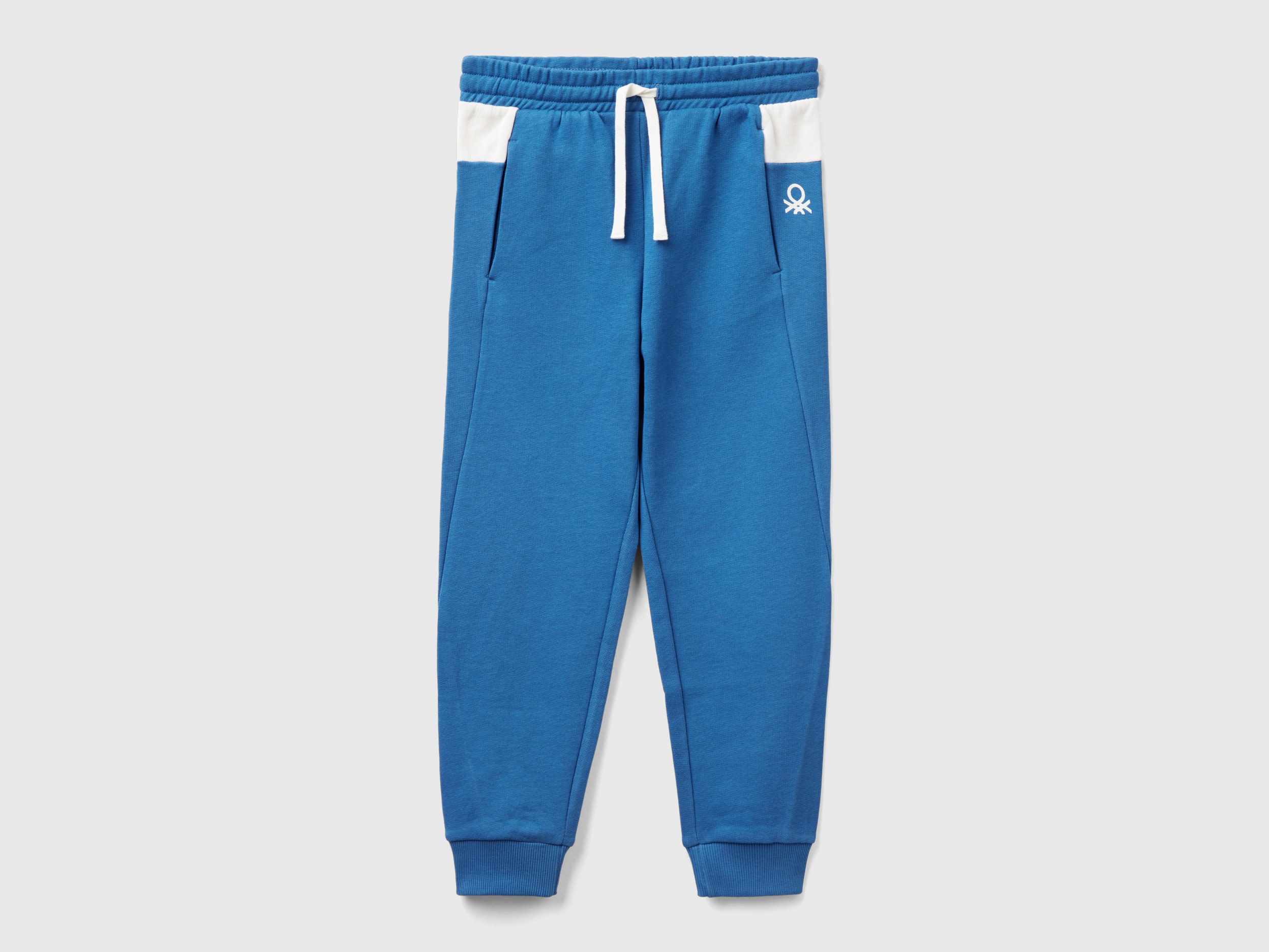 Image of Benetton, Sweat Joggers In Organic Cotton, size 2XL, Blue, Kids