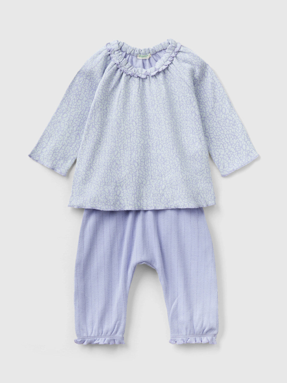 Benetton, T-shirt And Trousers Set, Lilac, Kids