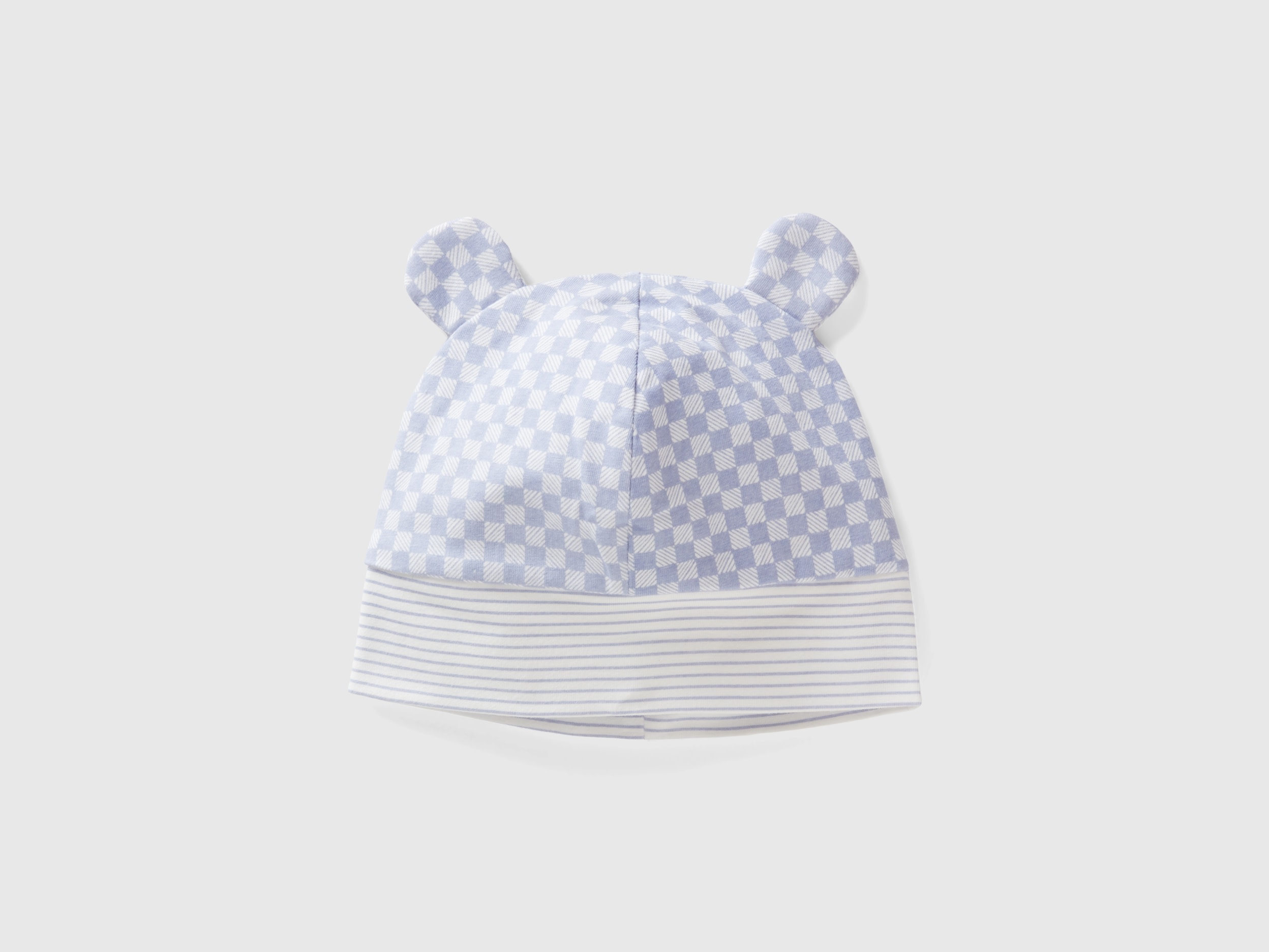 Benetton, Hat In Cotton With Ears, size 12-18, Sky Blue, Kids