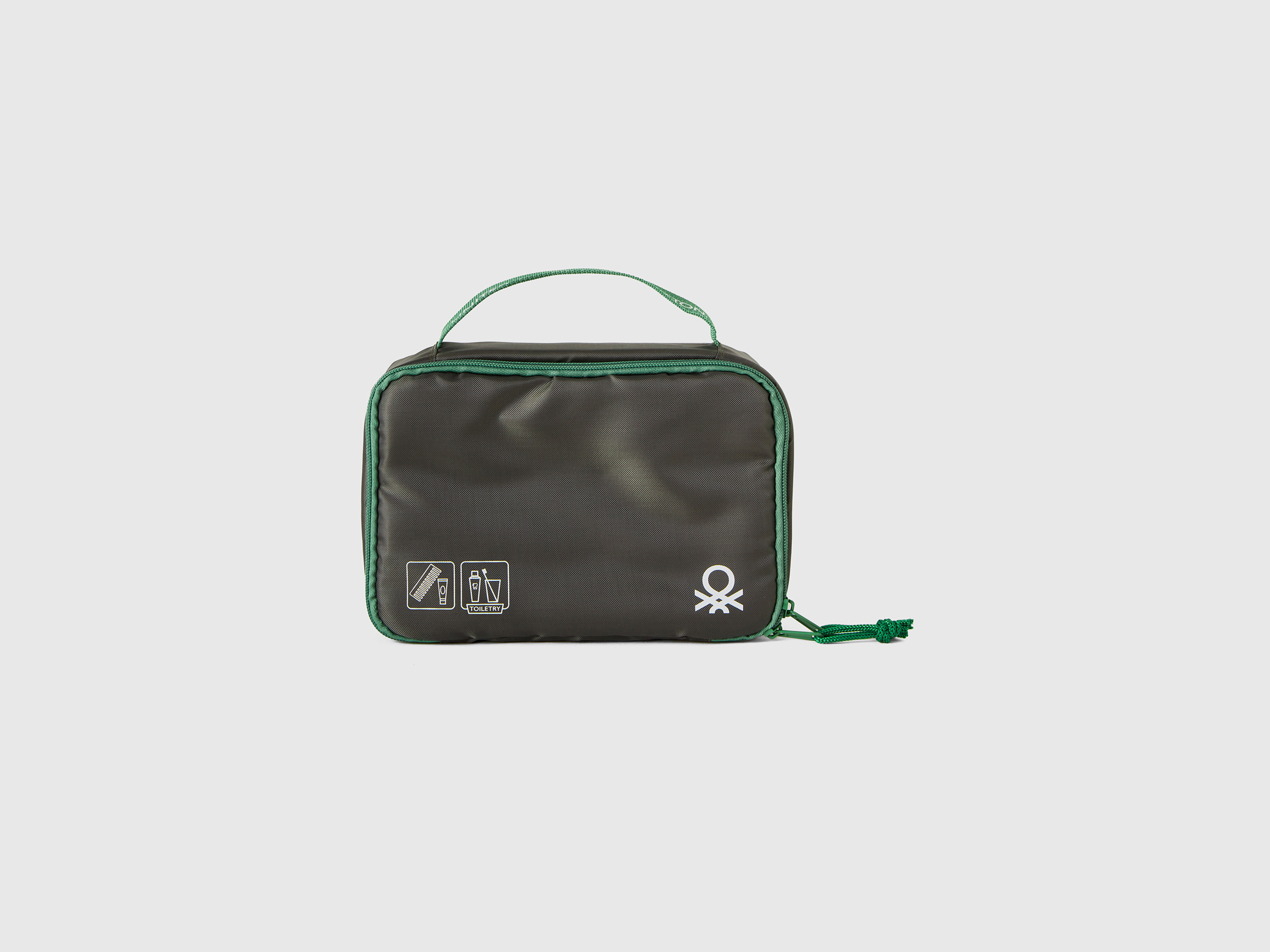 Benetton, Military Green Travel Toiletry Bag With Hook, size OS, Military Green, Women