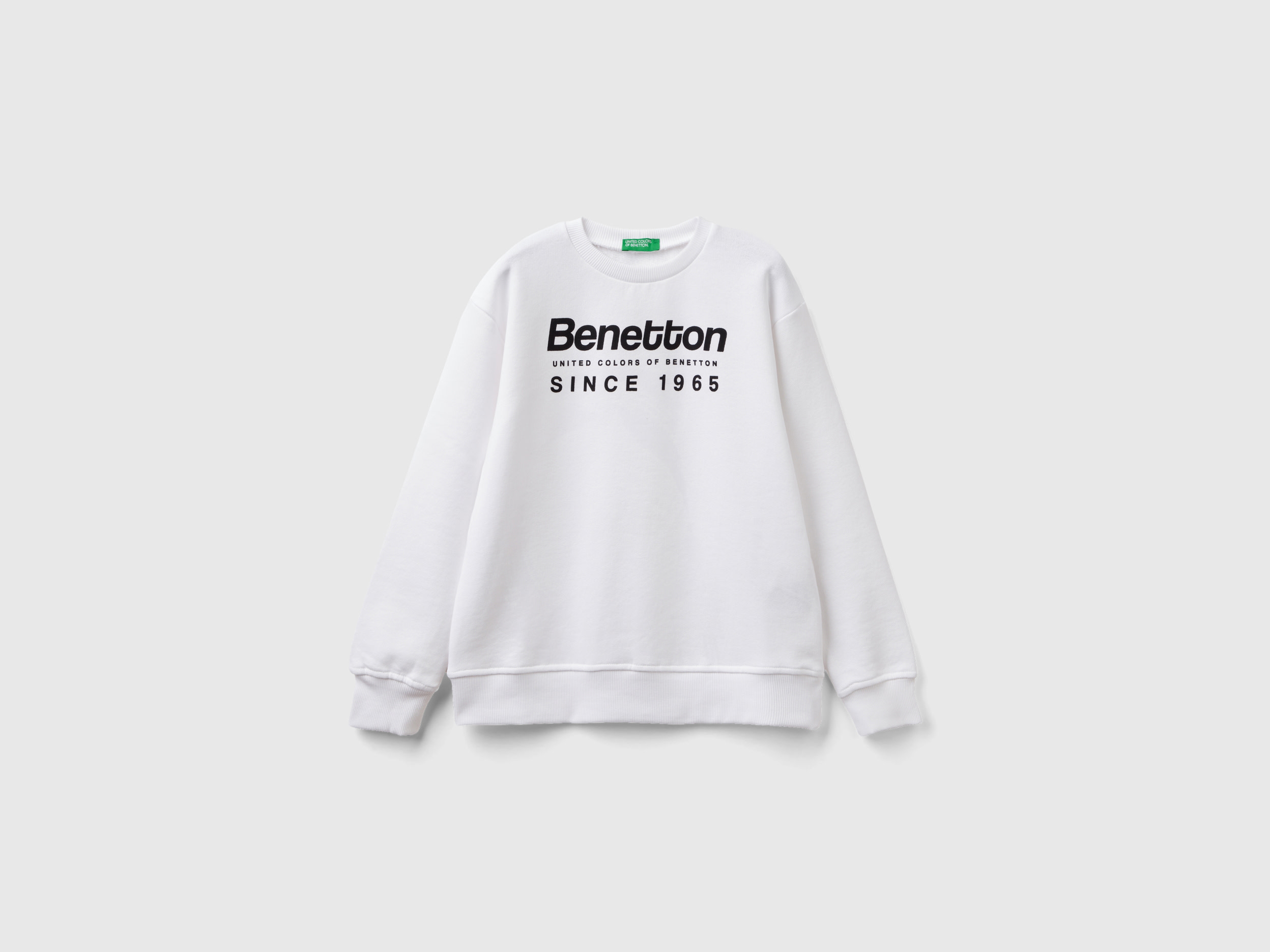 Benetton, Sweatshirt With Logo Print, size XL, White, Kids