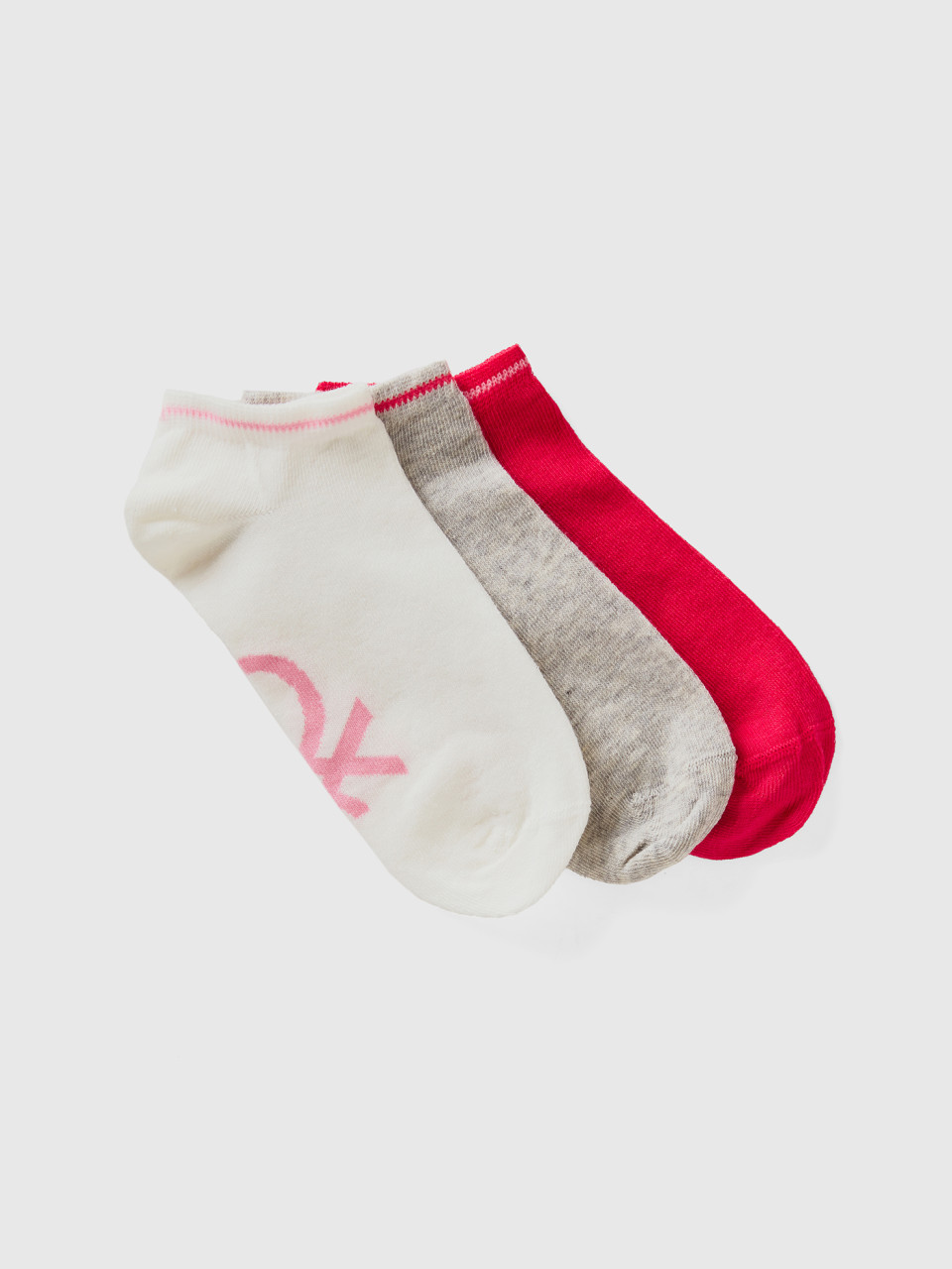 Benetton, Rote, Und Weiße Kurze Socken, größe 35-38