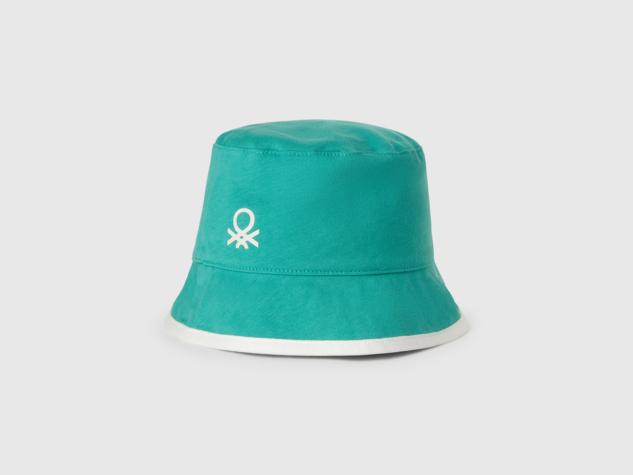 Benetton, Reversible Hat With Tropical Print, size 3-4, Aqua, Kids