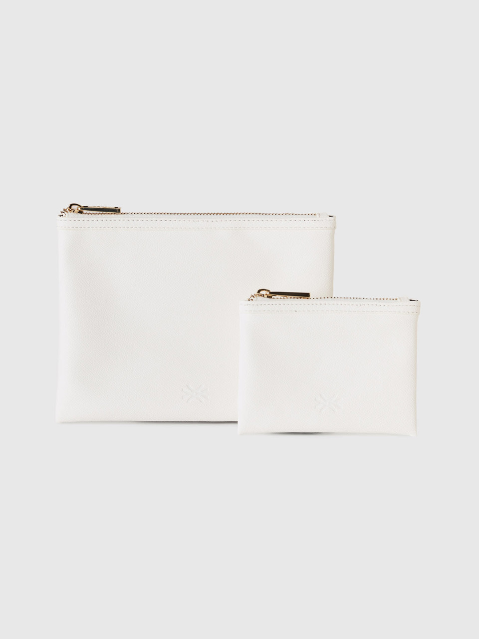 Benetton, Two Bags In Imitation Leather, White, Women