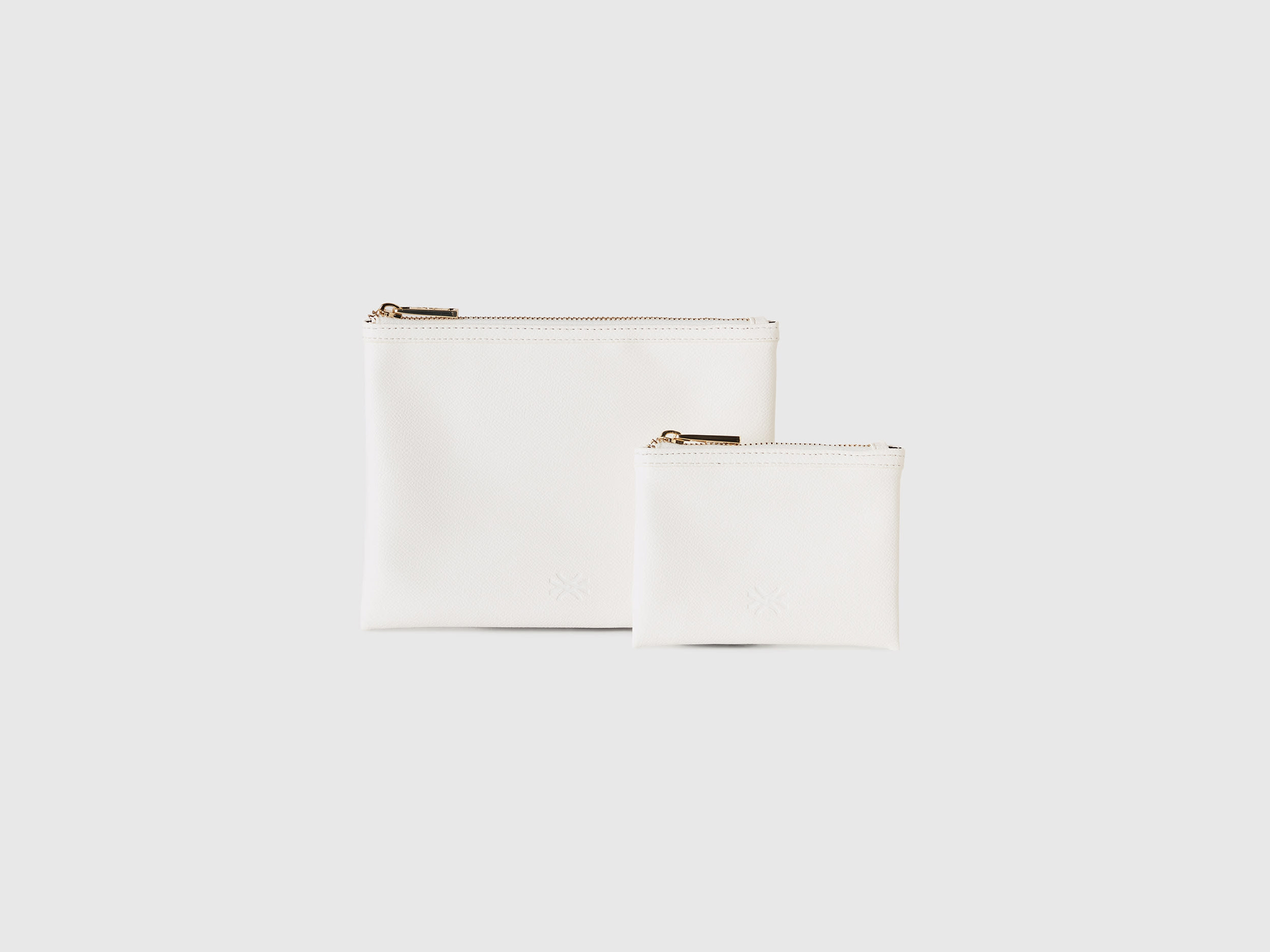 Benetton, Two Bags In Imitation Leather, size OS, White, Women