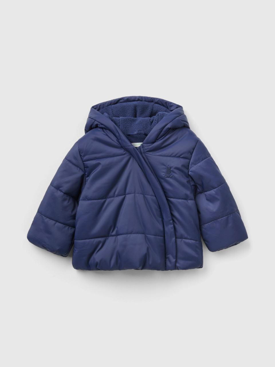Benetton, Padded Jacket With Hood, Dark Blue, Kids