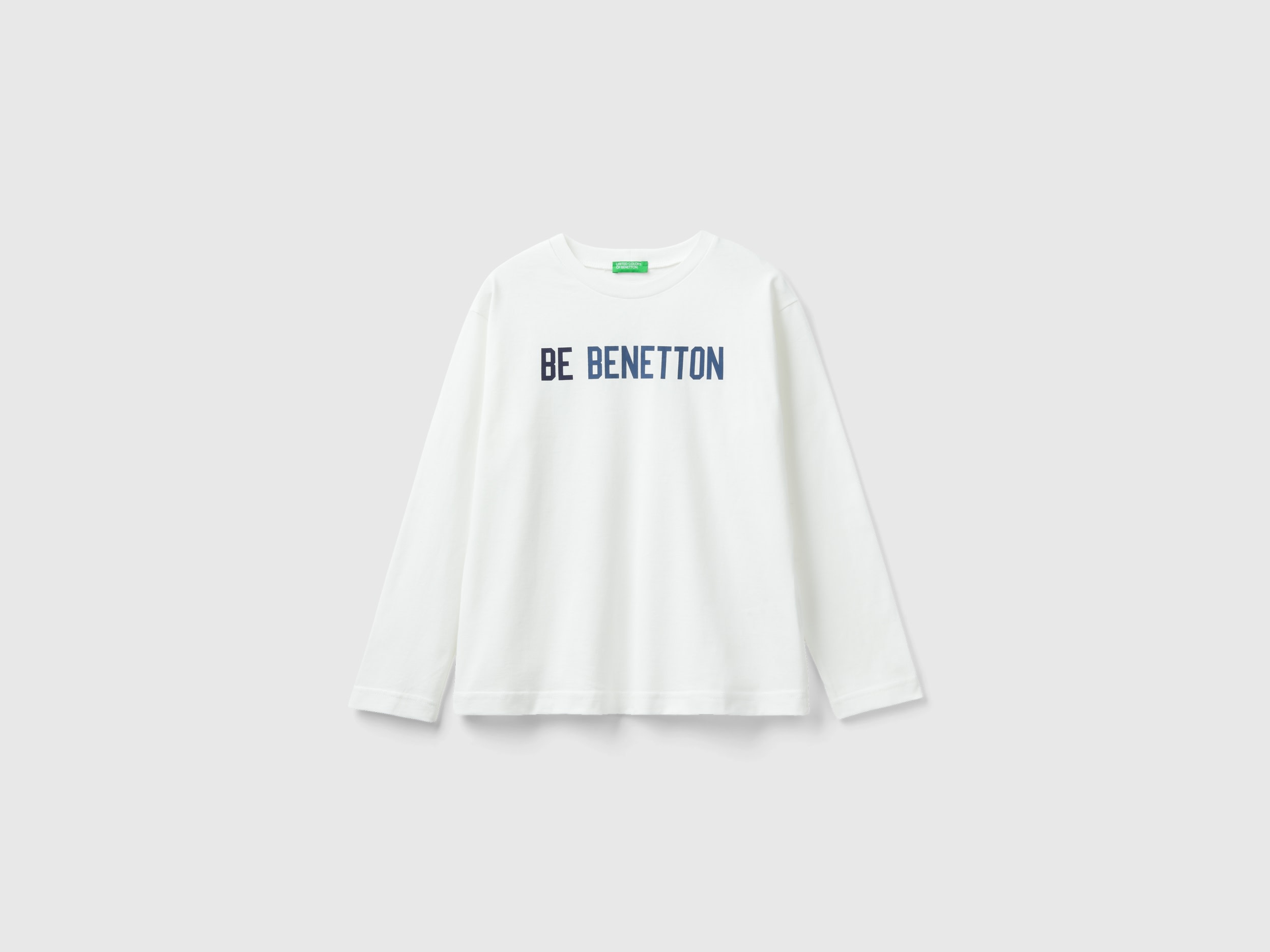 Benetton, Warm T-shirt With Logo Print, size 2XL, White, Kids