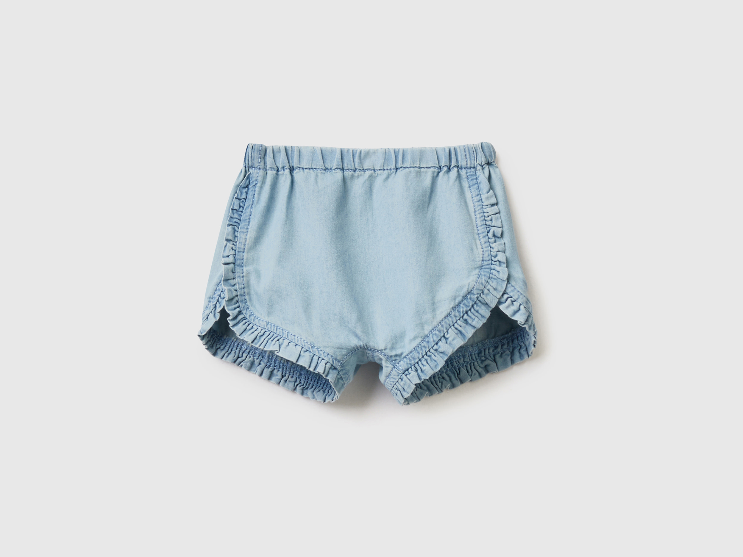 Benetton, Shorts With Rouches, size 1-3, Sky Blue, Kids