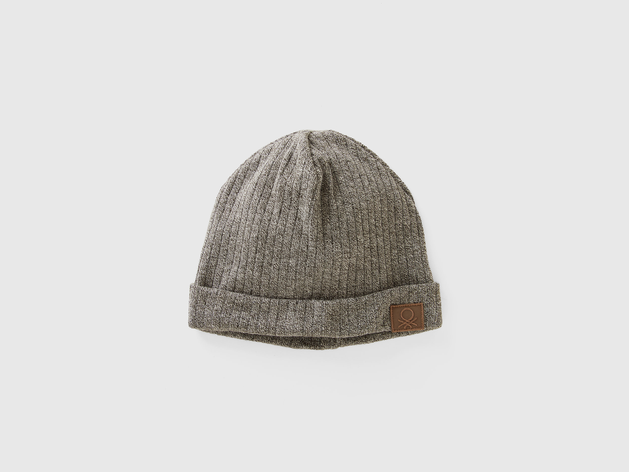 Benetton, Cappello In Misto Viscosa Stretch, Grigio Scuro, Bambini