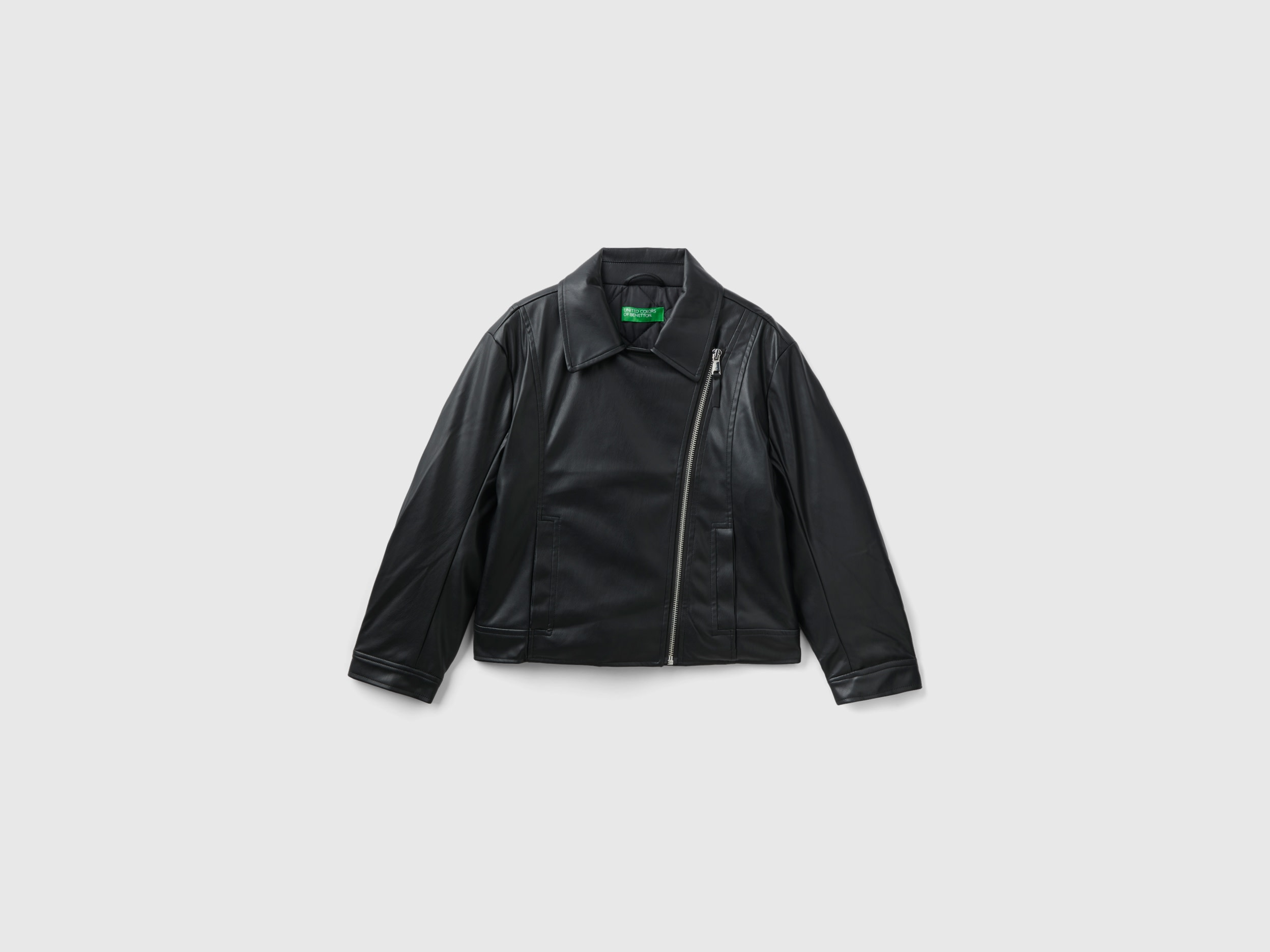 Benetton, Jacket In Coated Fabric, size 3XL, Black, Kids