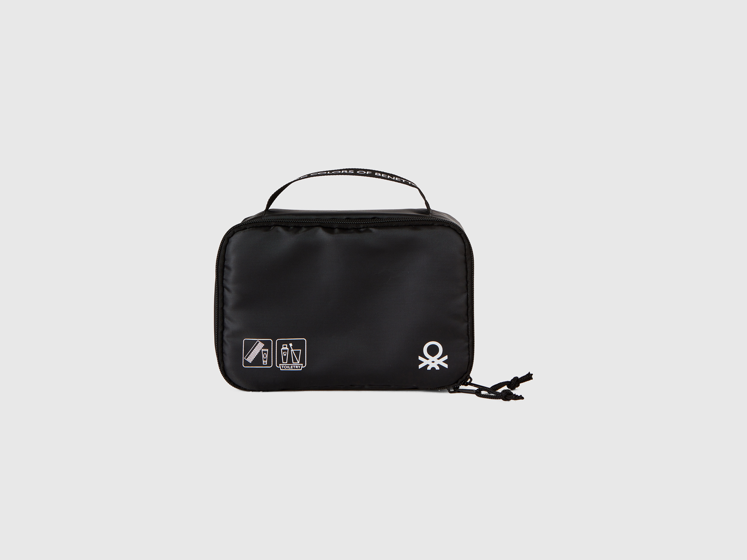 Benetton, Black Travel Toiletry Bag With Hook, size OS, Black, Women