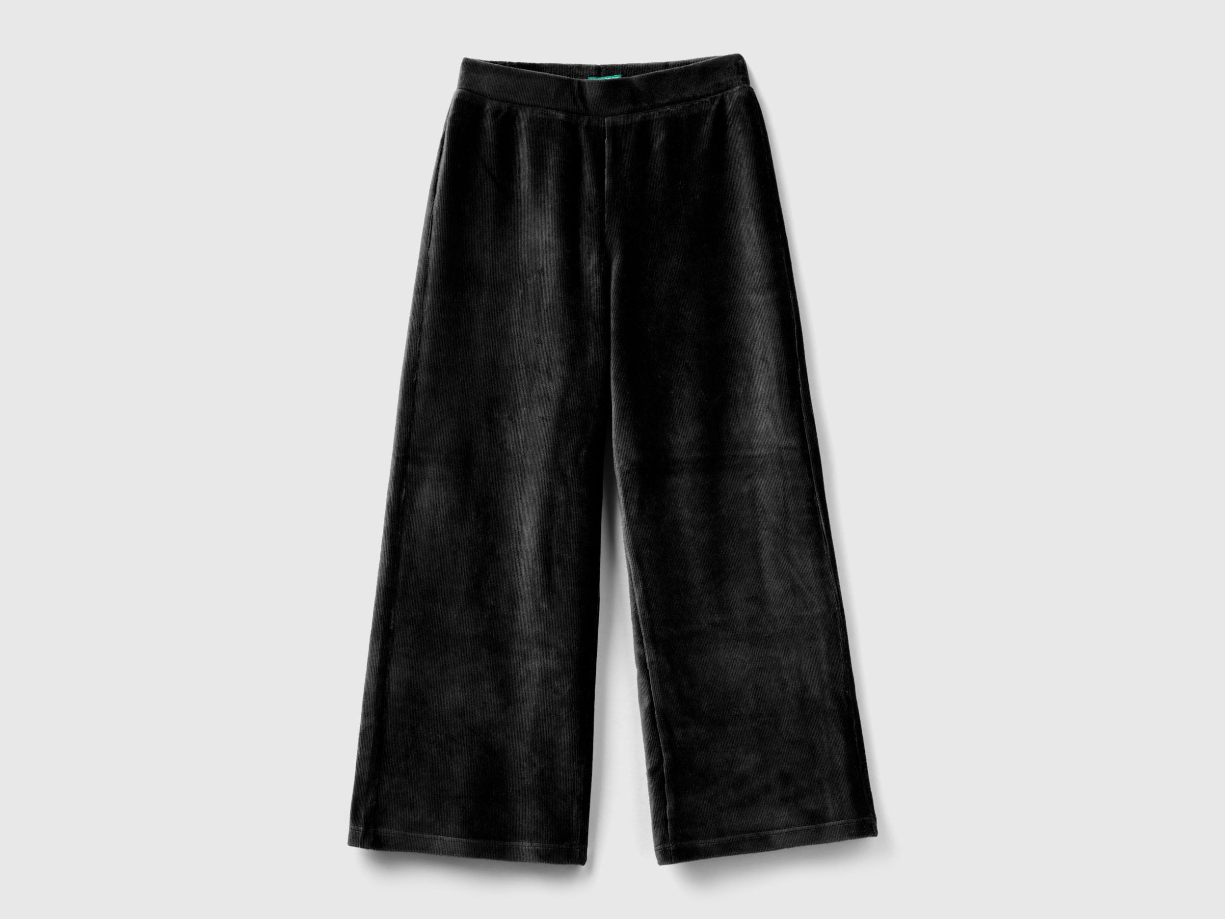 Benetton, Wide Chenille Trousers, size M, Black, Kids
