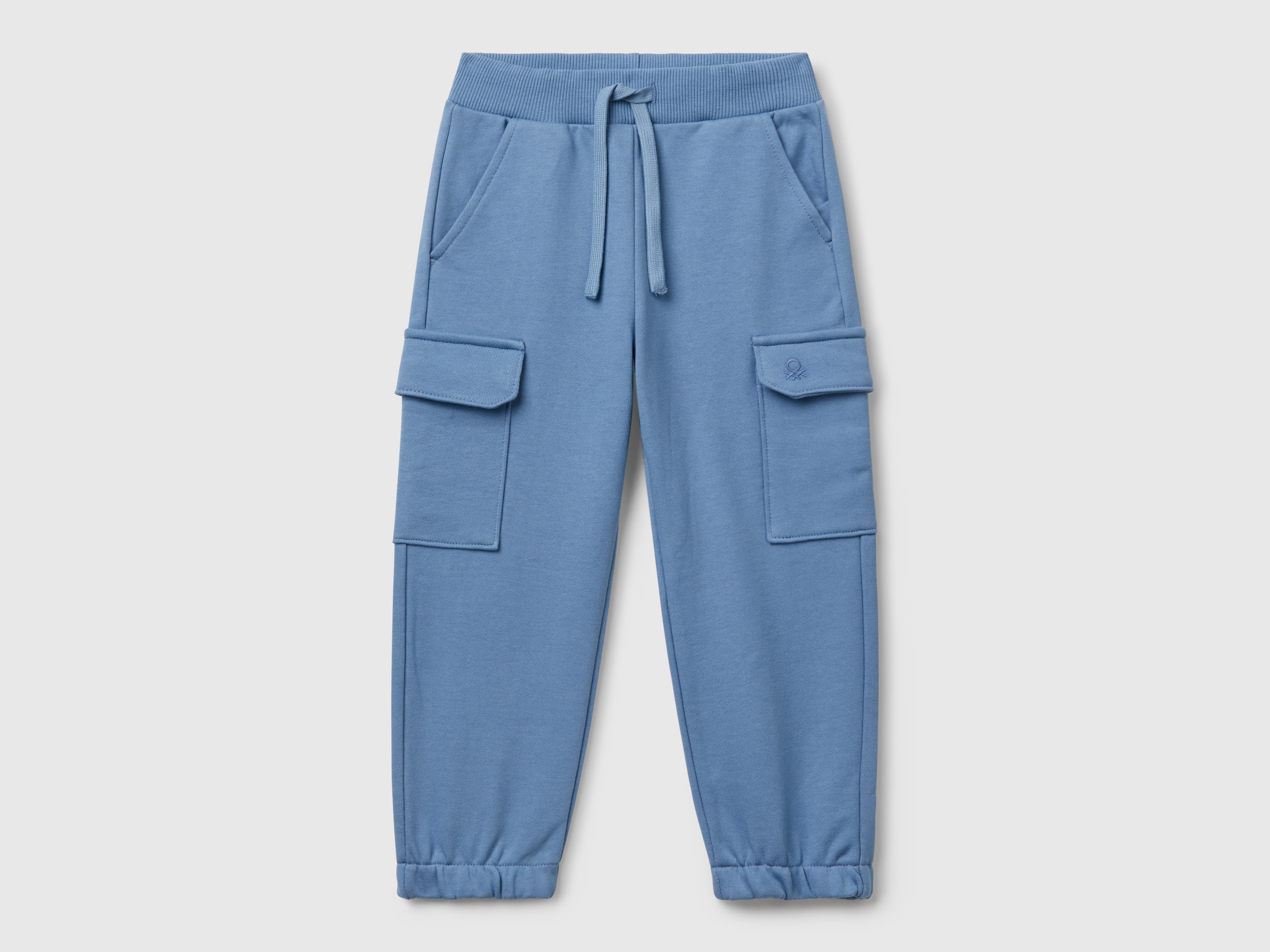 Benetton, Sweatshirt-cargohose, size 98, Hellblau, male