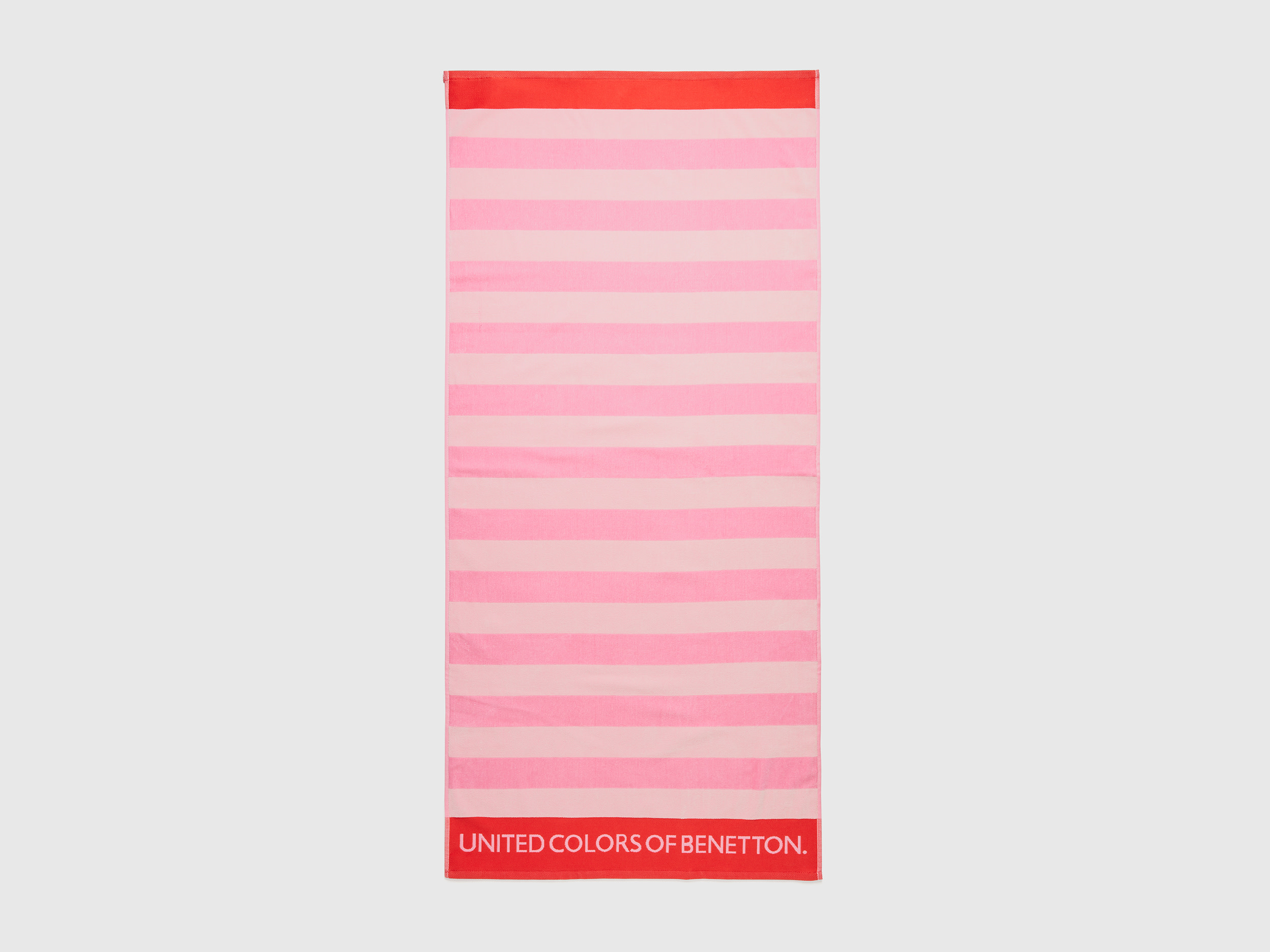 Benetton, Telo Mare A Righe Rosa E Bianco, Multicolore, Bambini