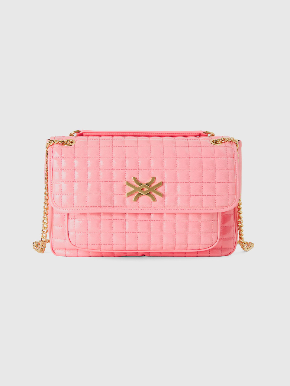 Benetton, Glossy Pink Large Bag, Pink, Women