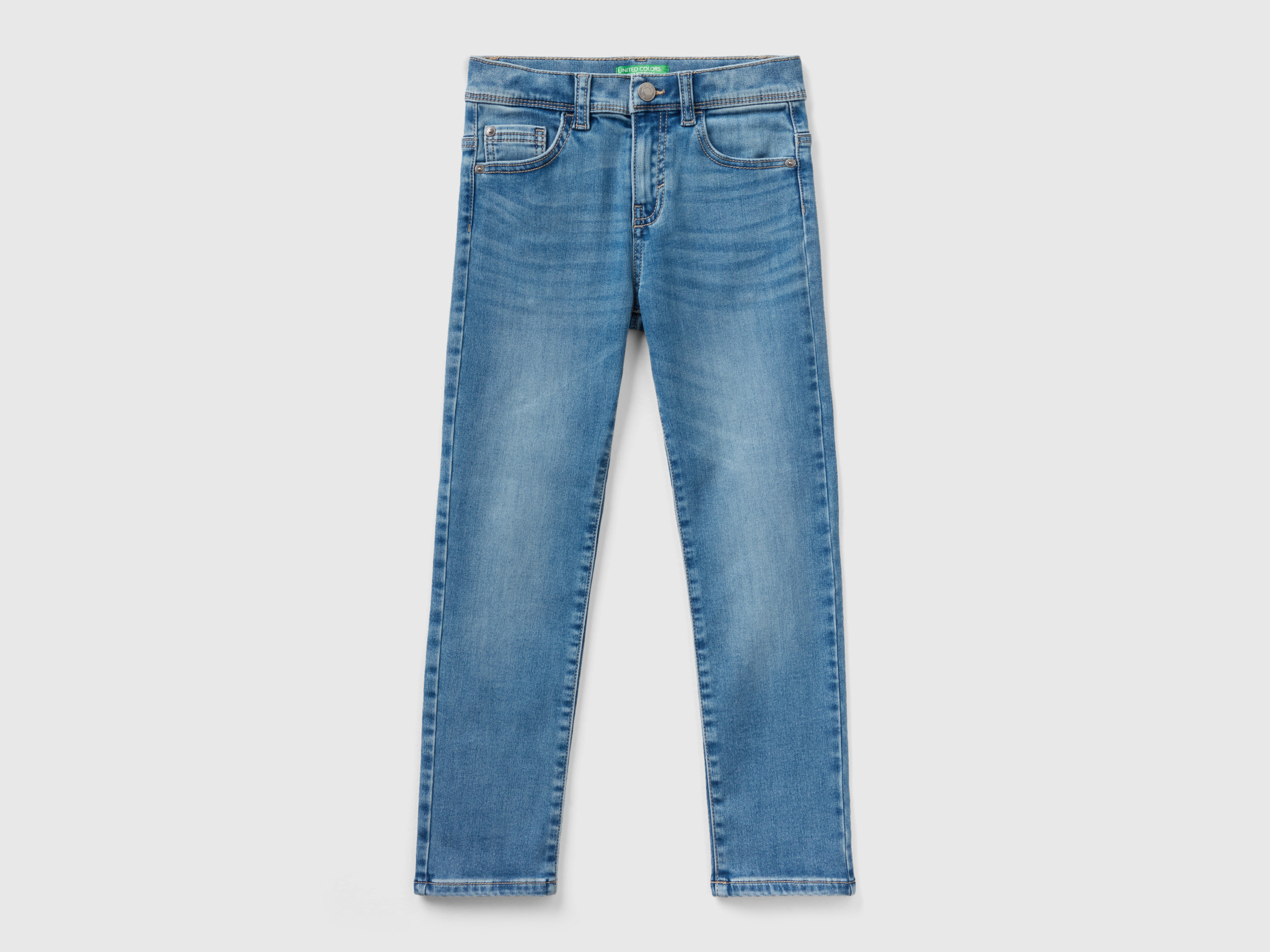 Benetton, Thermal Slim Fit Jeans, size L, Light Blue, Kids