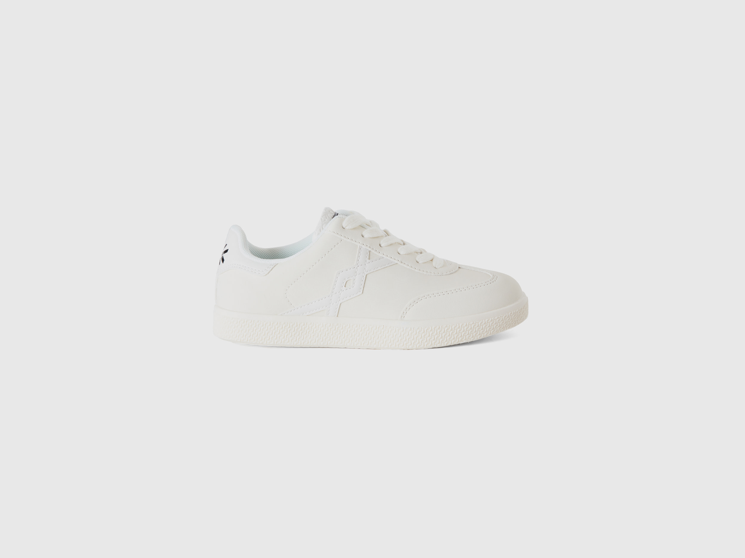 Benetton, Sneakers In Imitation Leather, size 5Y, Creamy White, Kids