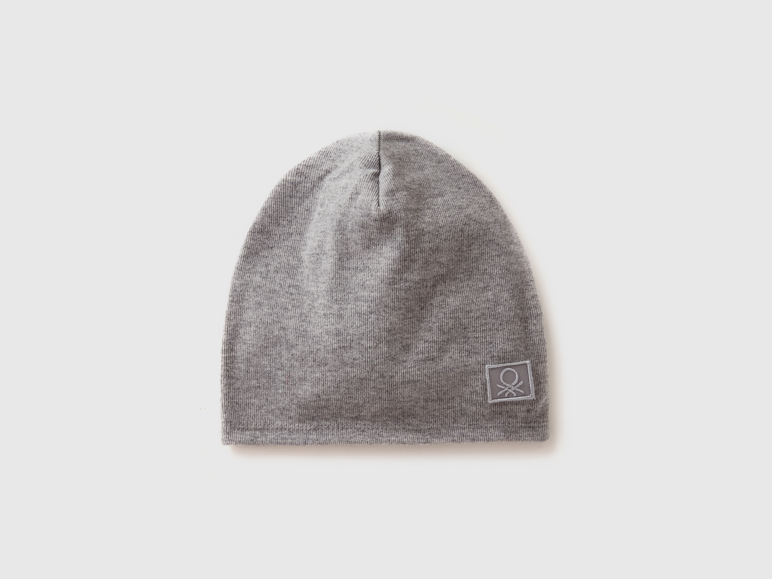 Benetton, Cuffietta In Cotone Stretch, Grigio Perla, Bambini