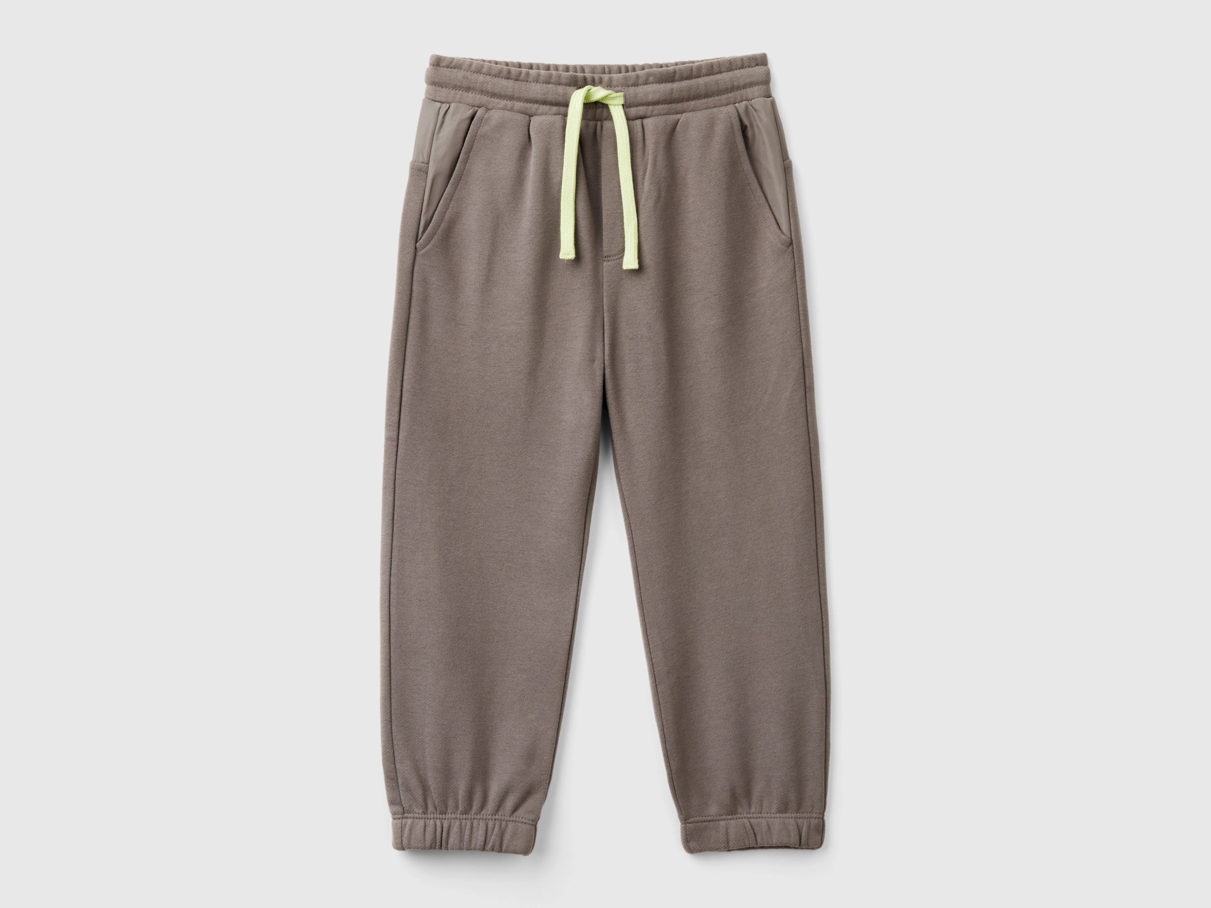 Benetton, Pantaloni In Felpa, Grigio Scuro, Bambini