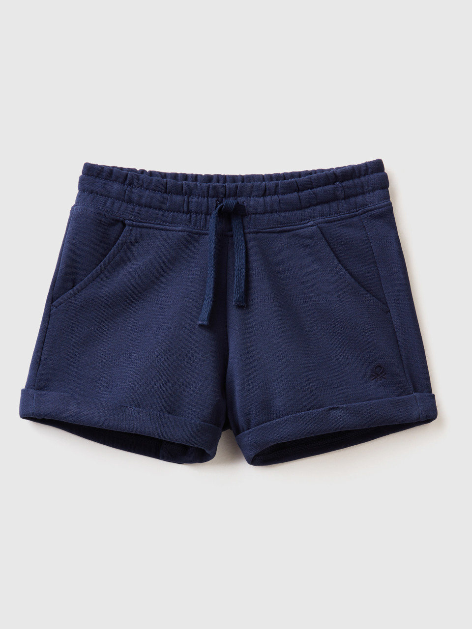 Benetton, 100% Cotton Sweat Shorts, Dark Blue, Kids