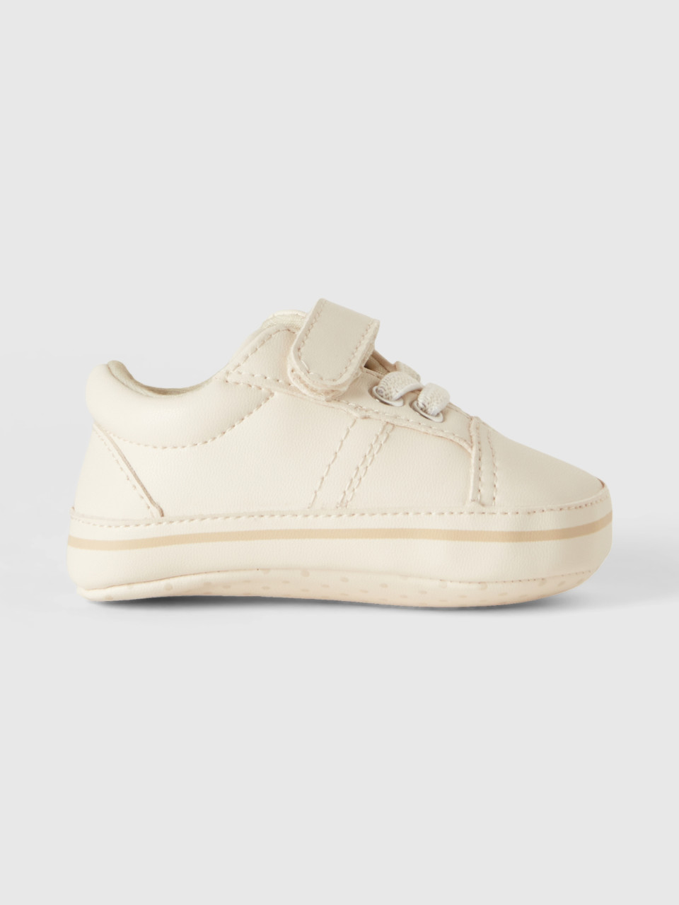Benetton, First Step Shoes With Laces, Creamy White, Kids
