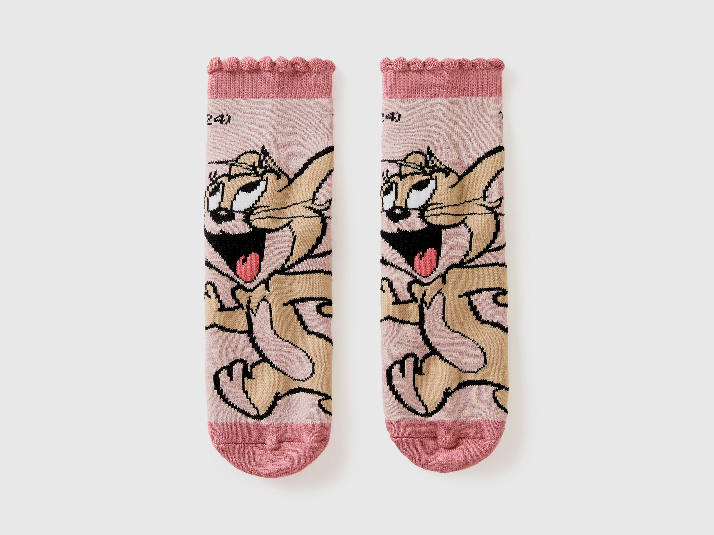 Benetton, Rutschfeste Socken Tom & Jerry, size 25-29, Zartrosa, female