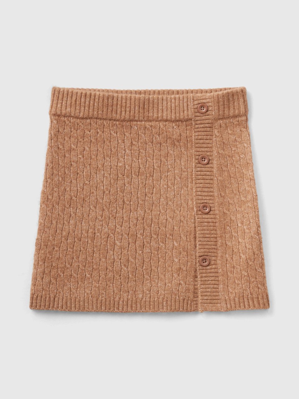 Benetton, Sweater With Cables, Camel, Kids