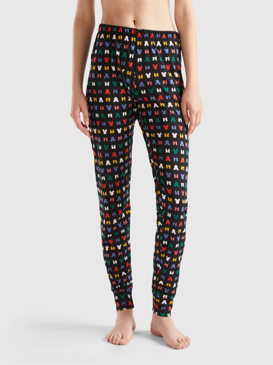 Benetton, Trousers With Disney Print, Multi-color, Women