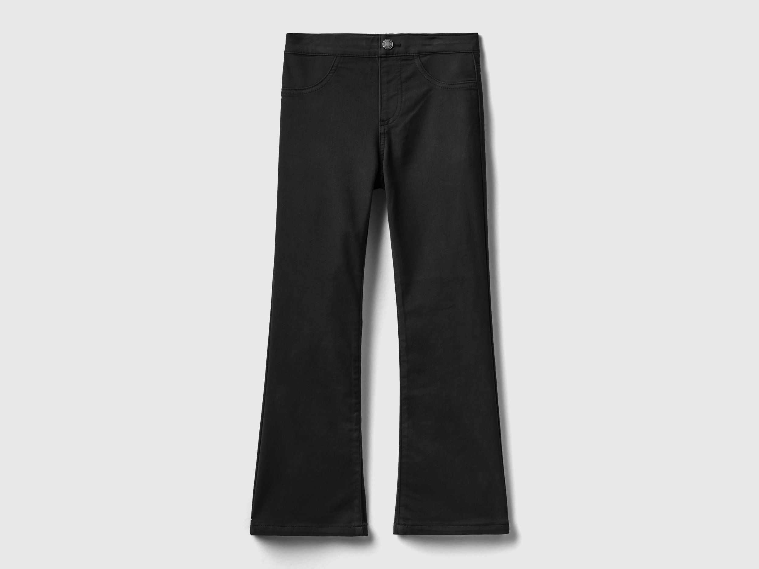 Benetton, Flared Stretch Trousers, size XL, Black, Kids