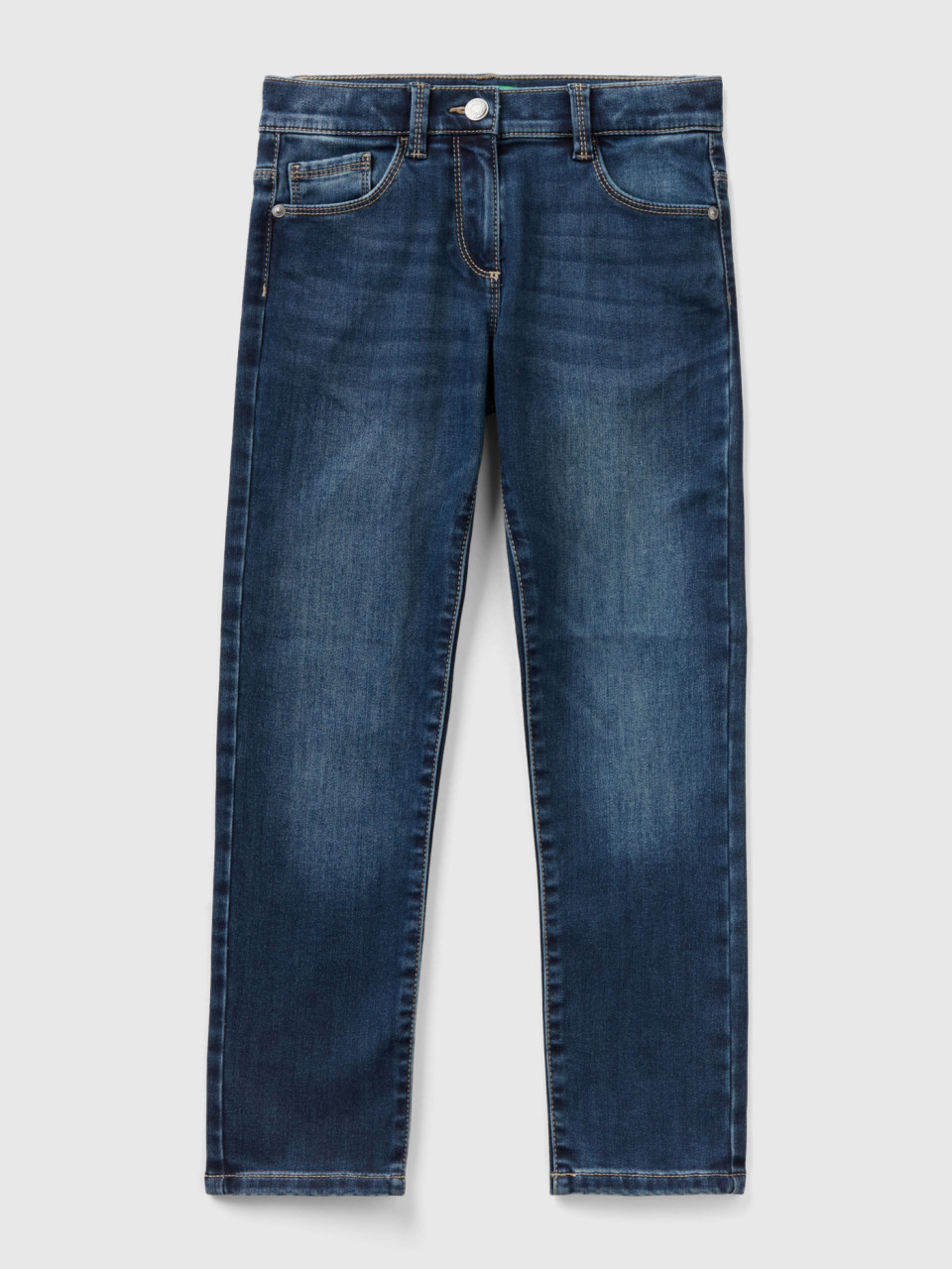 Benetton, Thermal Slim Fit Jeans, Blue, Kids
