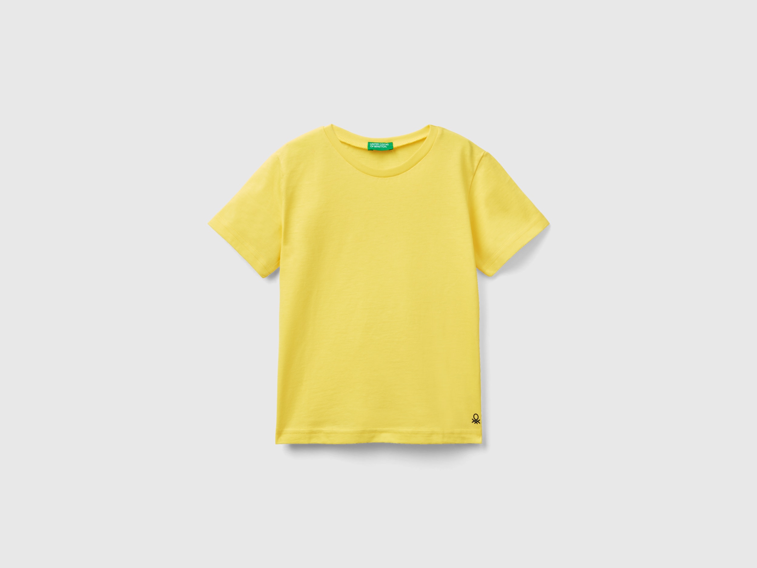 Benetton, T-shirt In Organic Cotton, size 4-5, Yellow, Kids